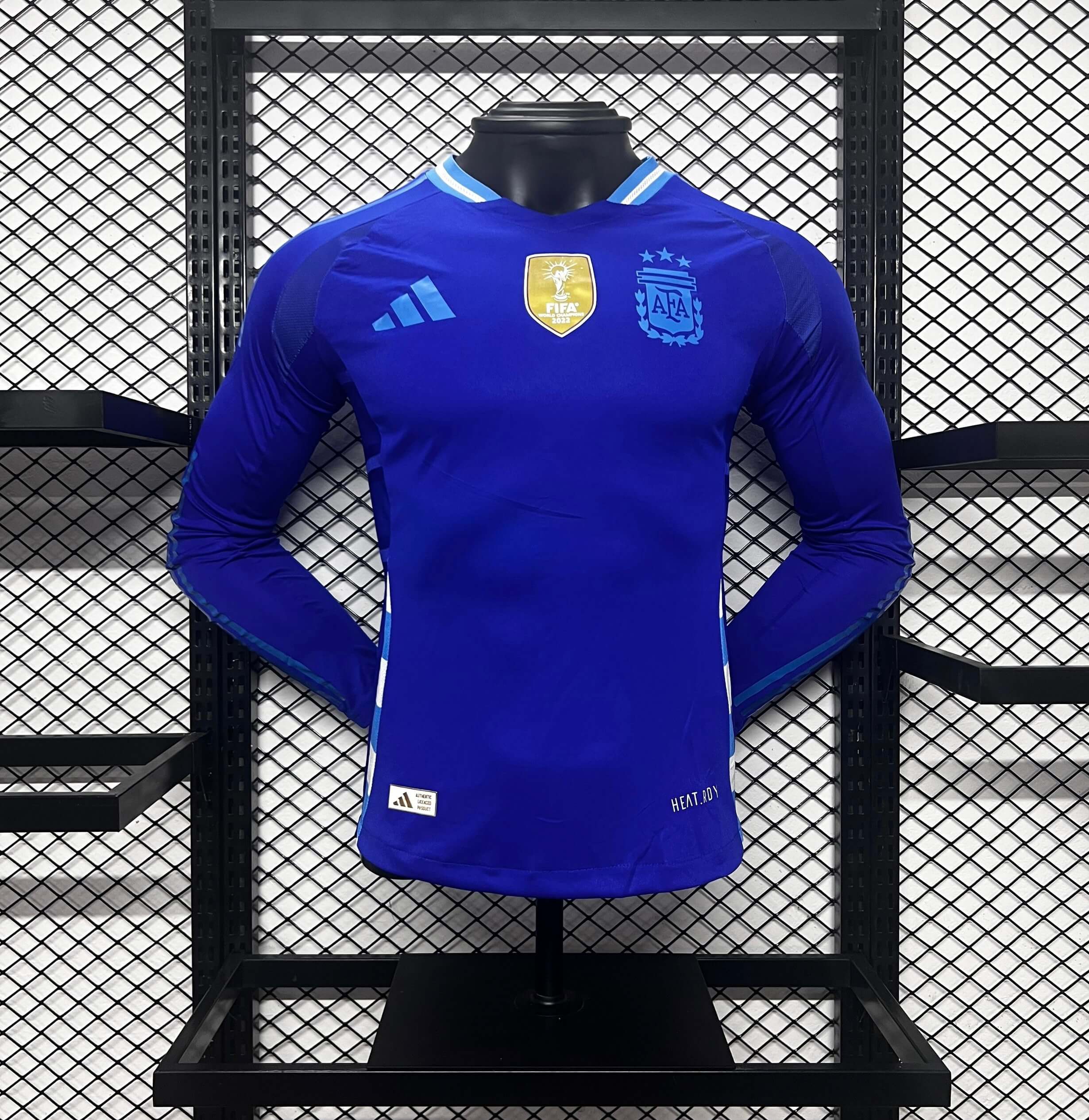 ManixJersey.com | Argentina 2024 Away Long Sleeve Jersey - Player Version -Customize Name, Number and Patch | Worldwide Shipping