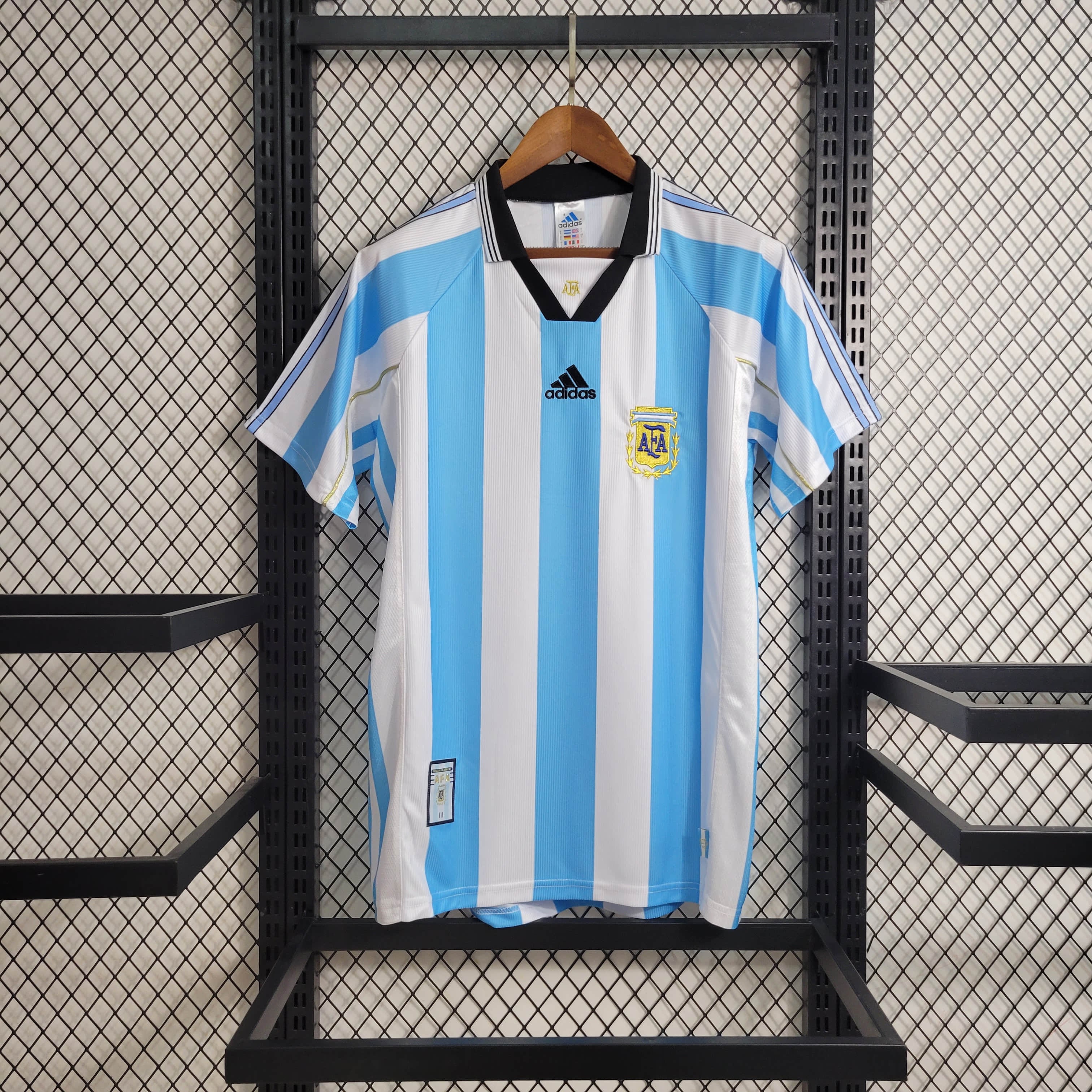 ManixJersey.com | Retro Argentina 1998 Home Stadium Jersey -Customize Name, Number and Patch | Worldwide Shipping