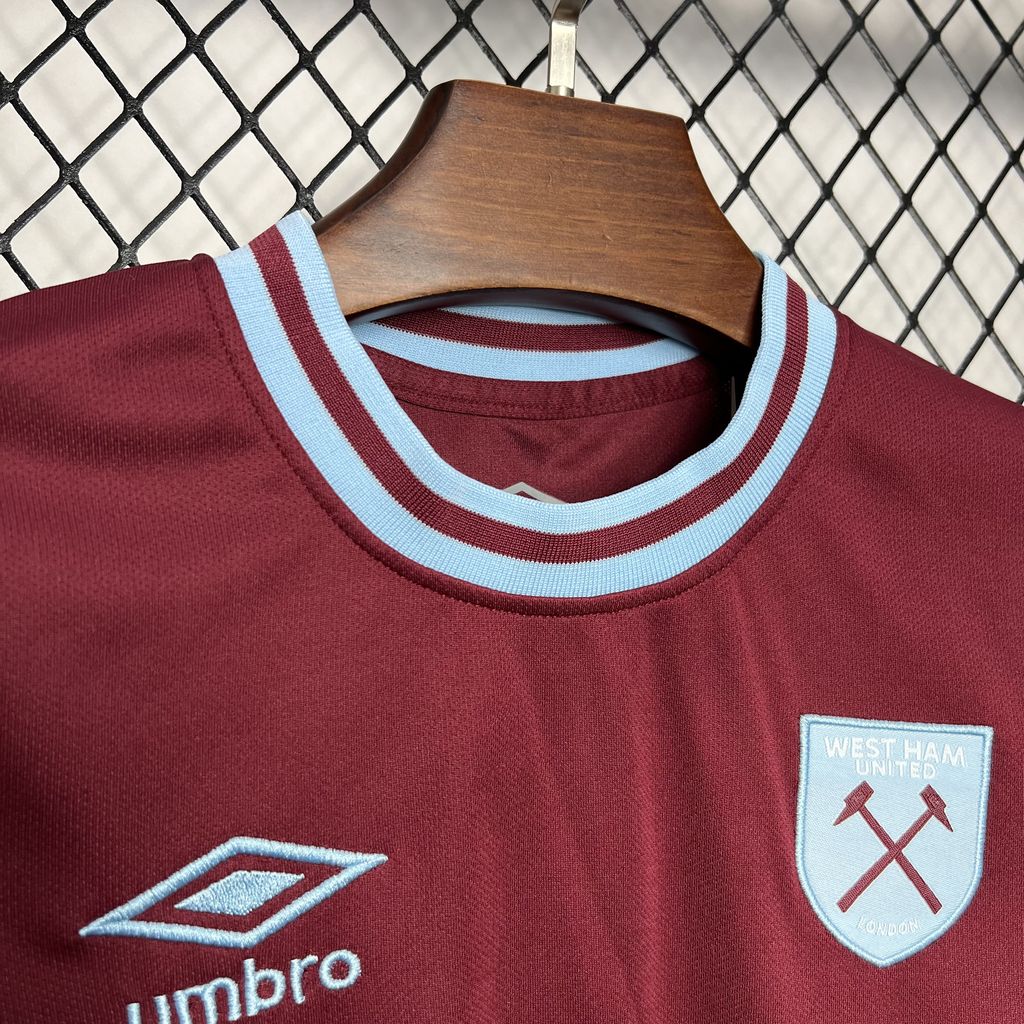 ManixJersey.com | West Ham United 24-25 Home Stadium Kids Kit -Customize Name, Number and Patch | Worldwide Shipping