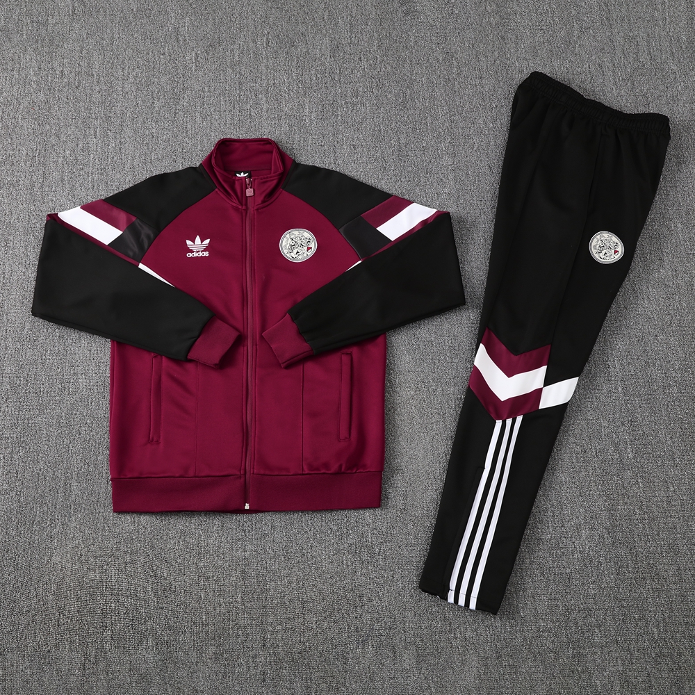 ManixJersey.com | Ajax 24-25 Retro Style Jacket Training Tracksuit - Deep Red -Customize Name, Number and Patch | Worldwide Shipping