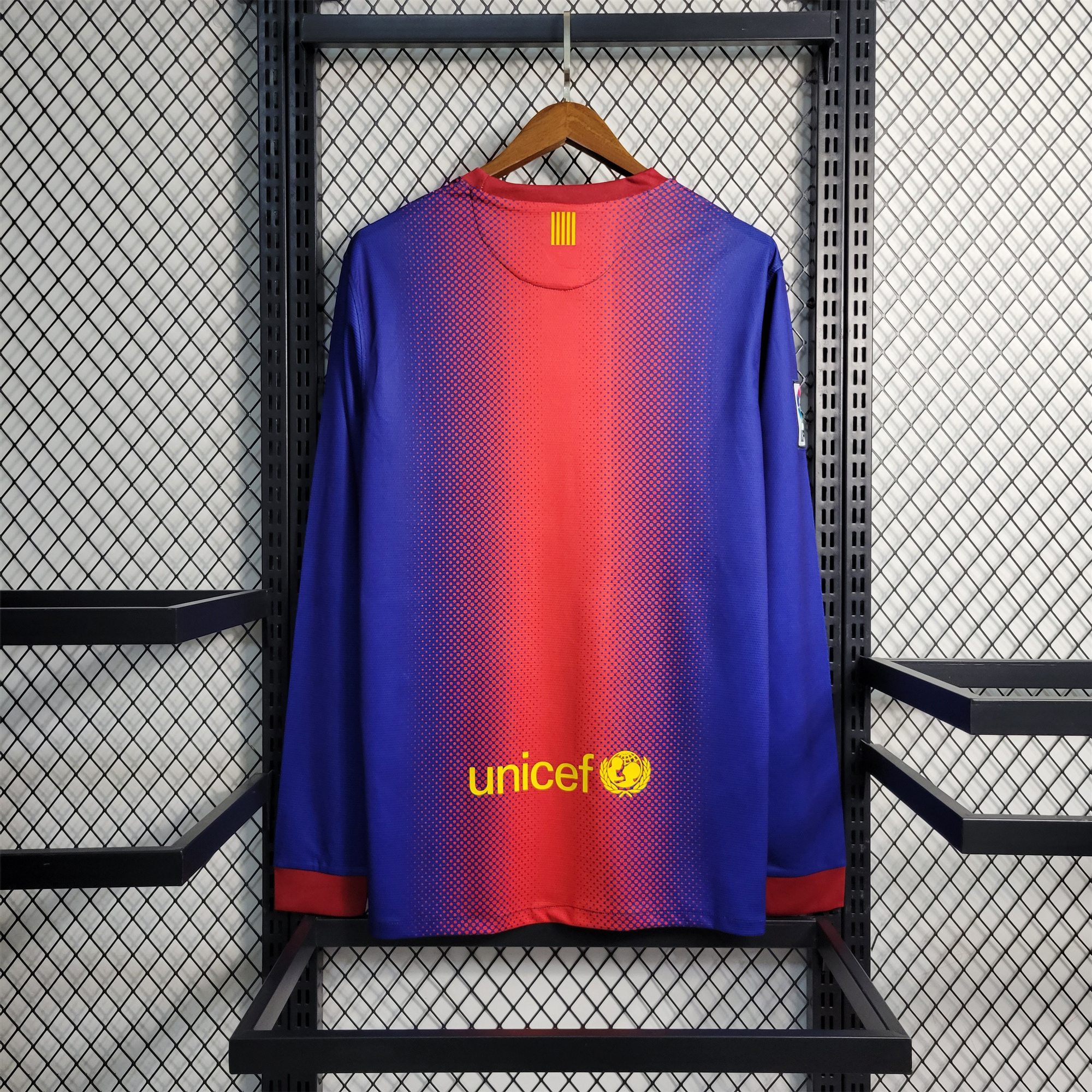 SIUjerseys-Retro Barcelona 12-13 Home Stadium Long Sleeve Jersey