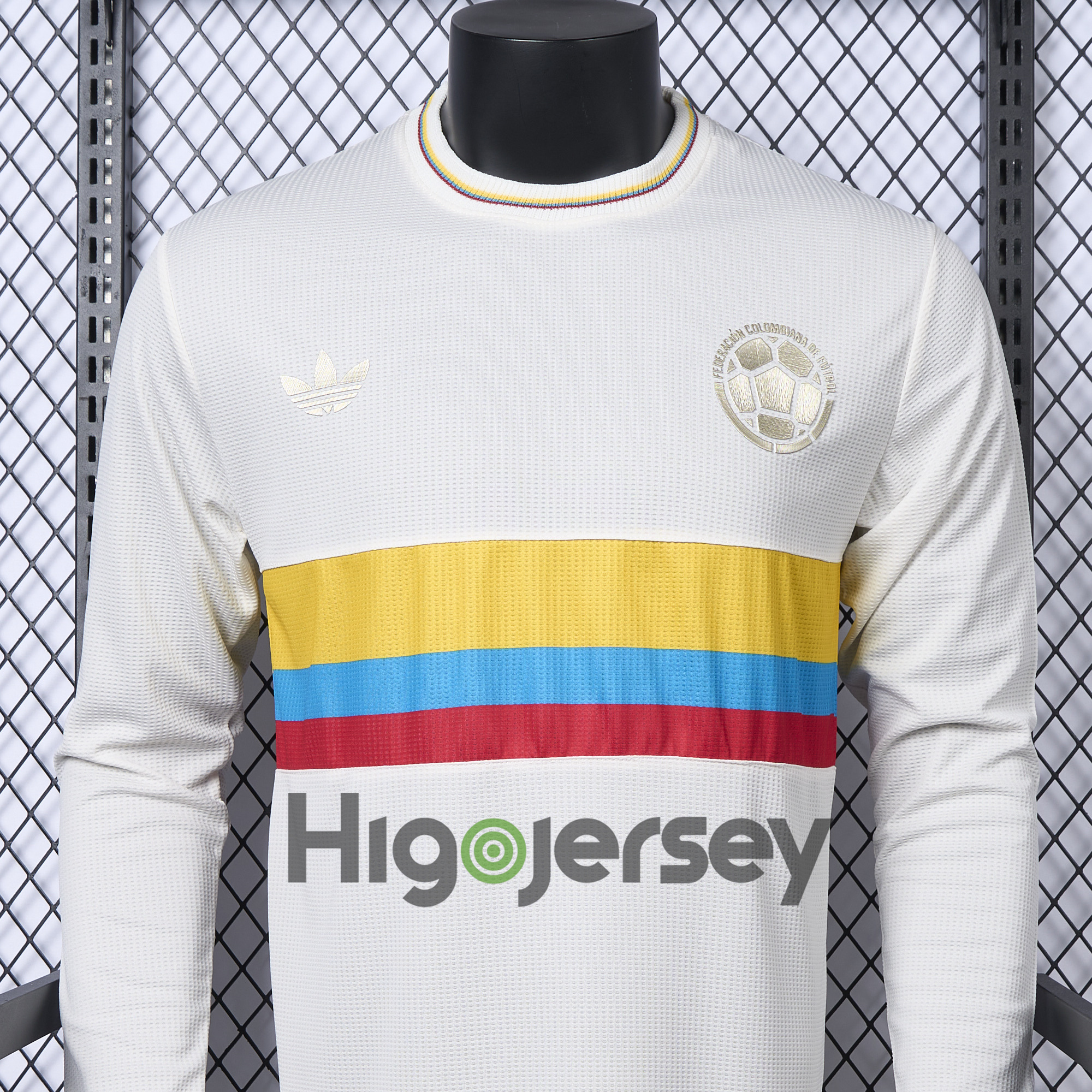 Higojerseys-Colombia 2024 100th Anniversary Long Sleeve Jersey - Player Version