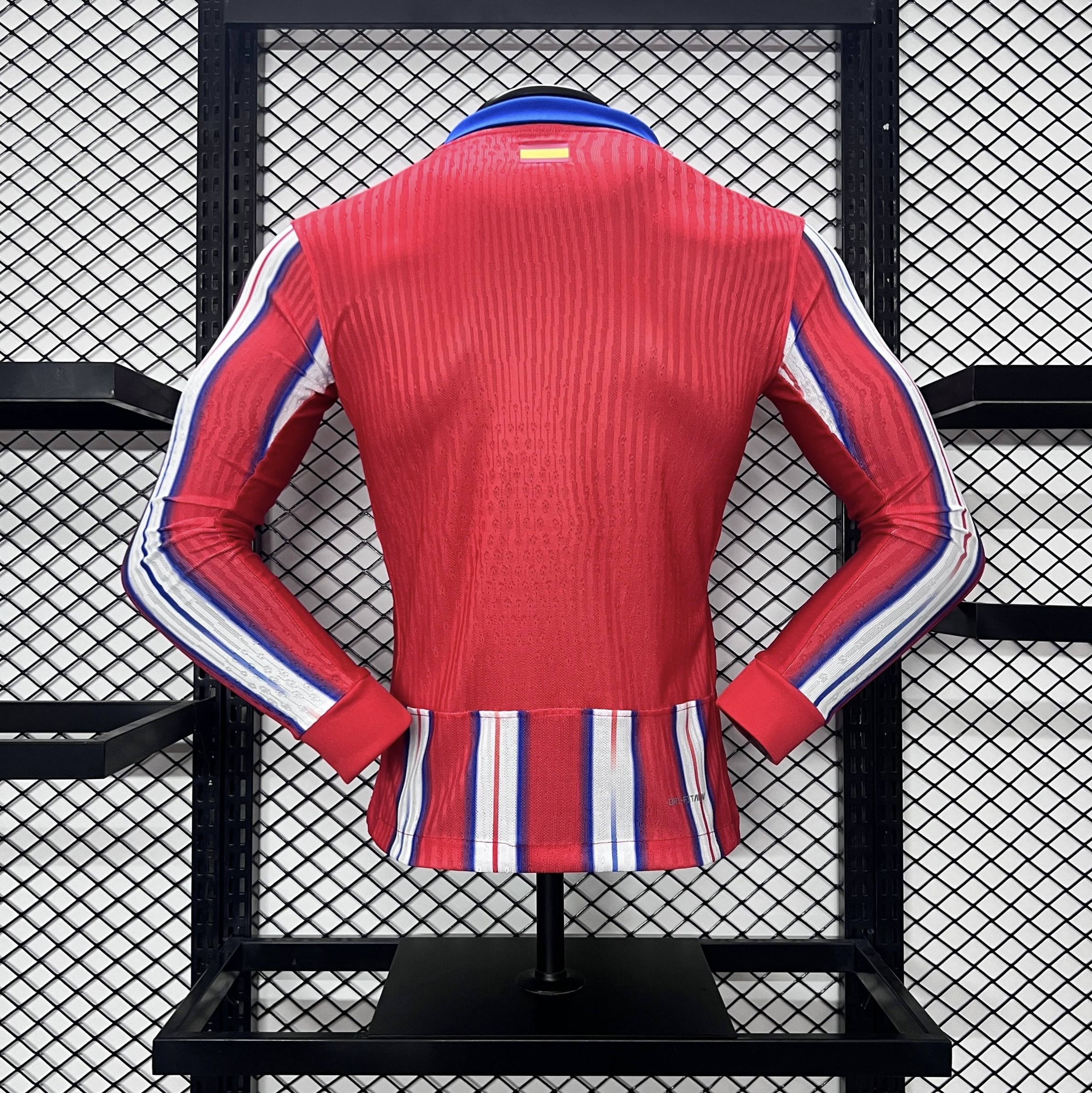 JerseysGala.com | Atletico Madrid 24-25 Home Long Sleeve Jersey - Player Version -Customize Name, Number and Patch | Worldwide Shipping