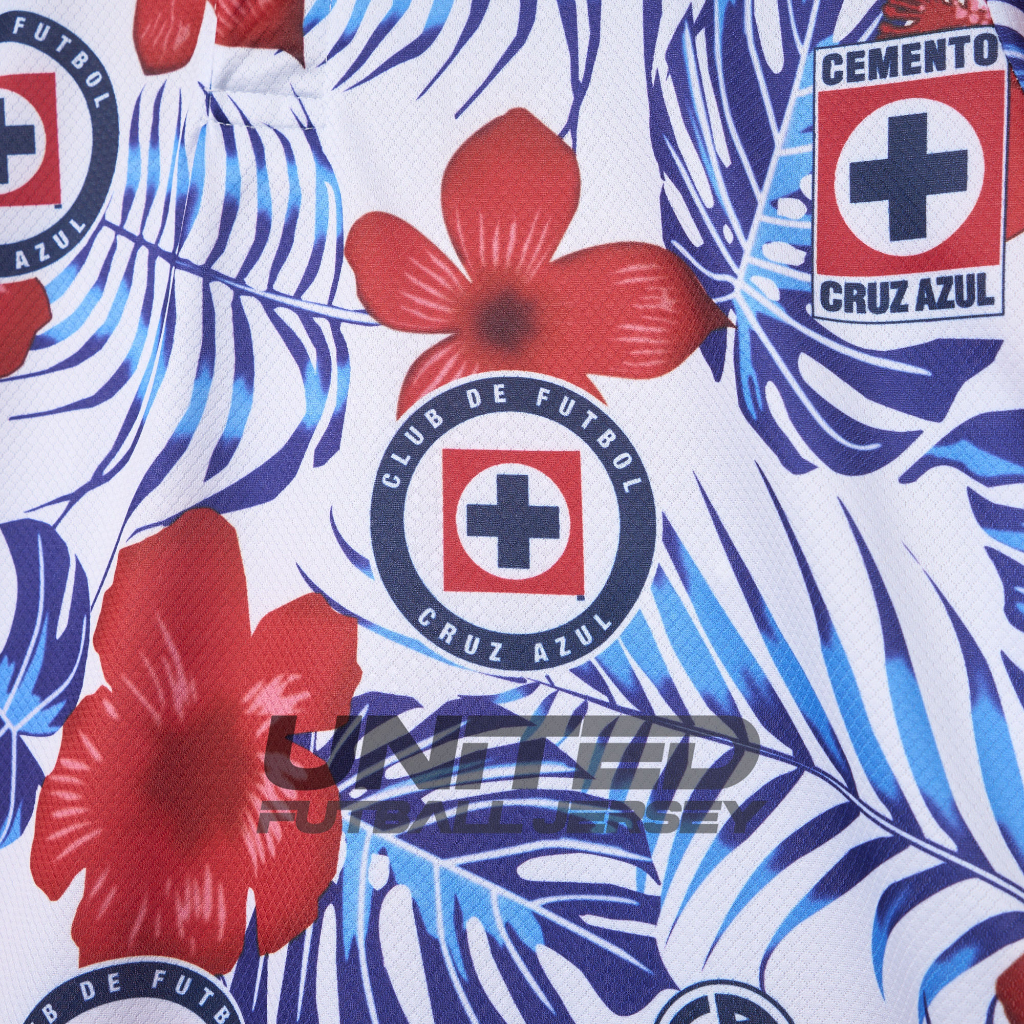 unitedfutballjersey-Cruz Azul 24-25 Flower and Leaves Polo Shirt