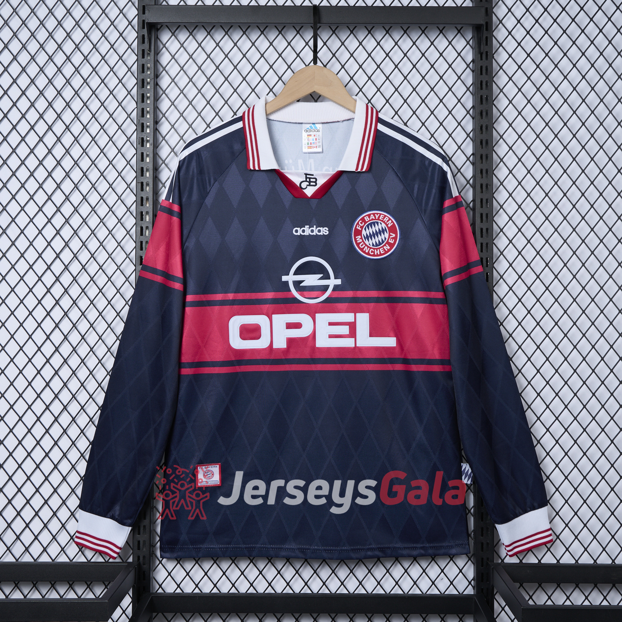 JerseysGala.com | Retro Bayern Munich 1997-99 Home Long Jersey -Customize Name, Number and Patch | Worldwide Shipping