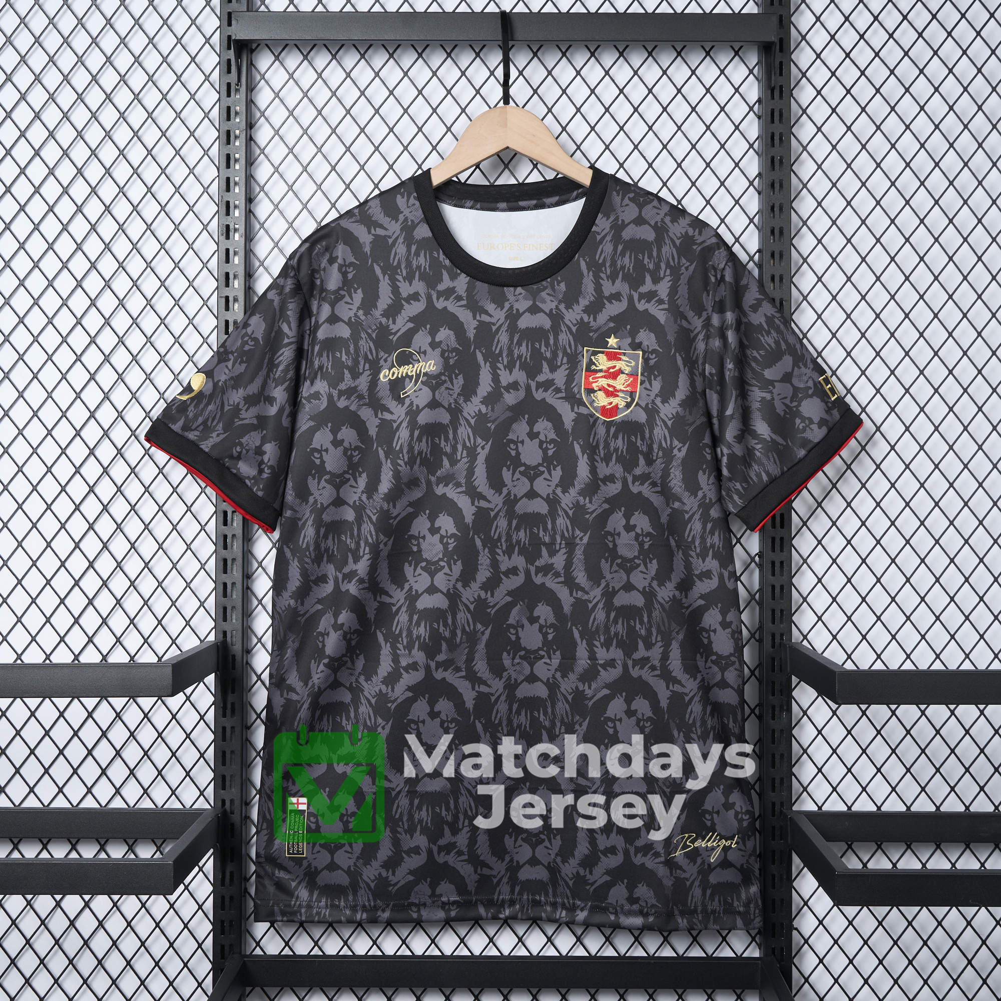 GlobeJersey-England 2024 Black The Lions Special Edition Jersey - Fans Version