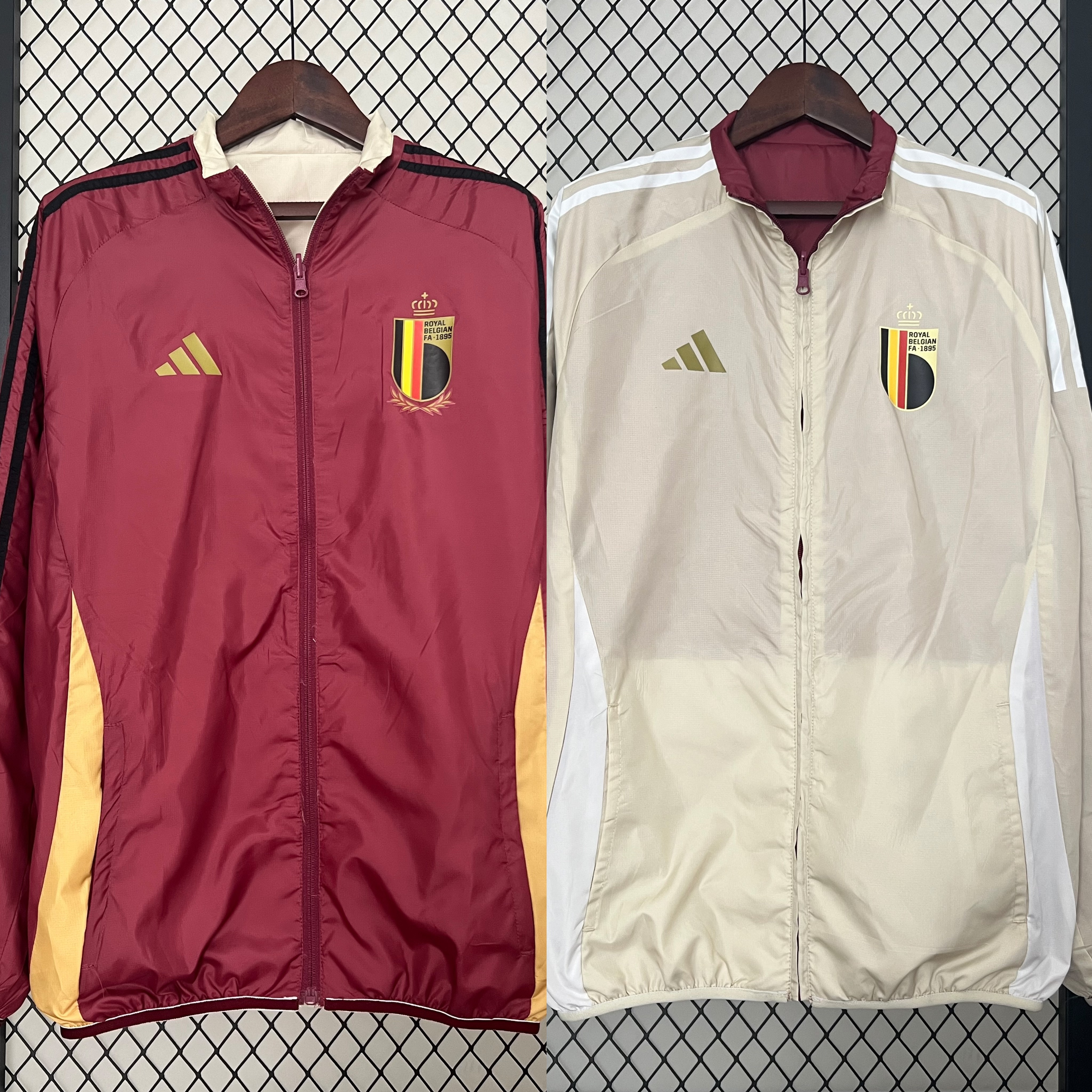 ManixJersey.com | Belgium 2024 Double Sided Reversible Windbreaker - Red & Yellow -Customize Name, Number and Patch | Worldwide Shipping