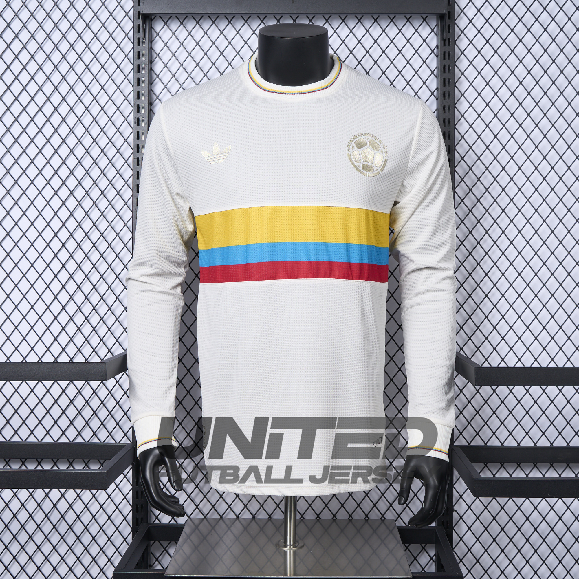 unitedfutballjersey-Colombia 2024 100th Anniversary Long Sleeve Jersey - Player Version