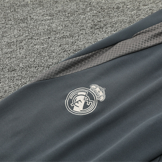 ManixJersey.com | Real Madrid 24-25 Kids Long Sleeve Training Set - Deep Grey -Customize Name, Number and Patch | Worldwide Shipping