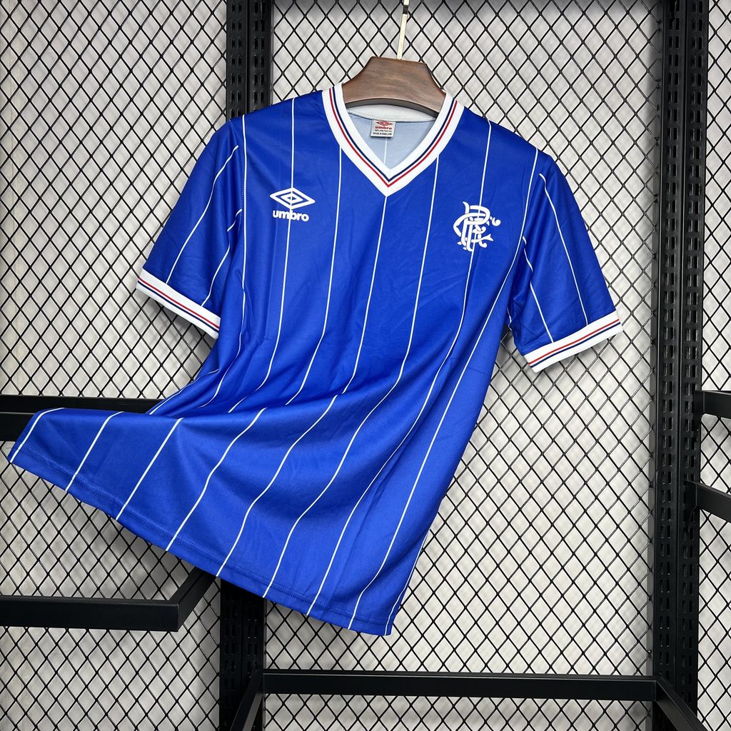 ManixJersey.com | Retro Glasgow Rangers 1982-83 Home Stadium Jersey -Customize Name, Number and Patch | Worldwide Shipping