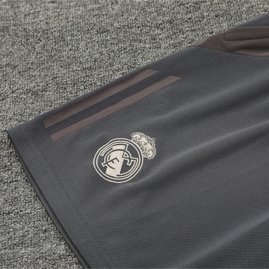 ManixJersey.com | Real Madrid 24-25 Kids Short-Sleeve Training Set - Deep Grey -Customize Name, Number and Patch | Worldwide Shipping