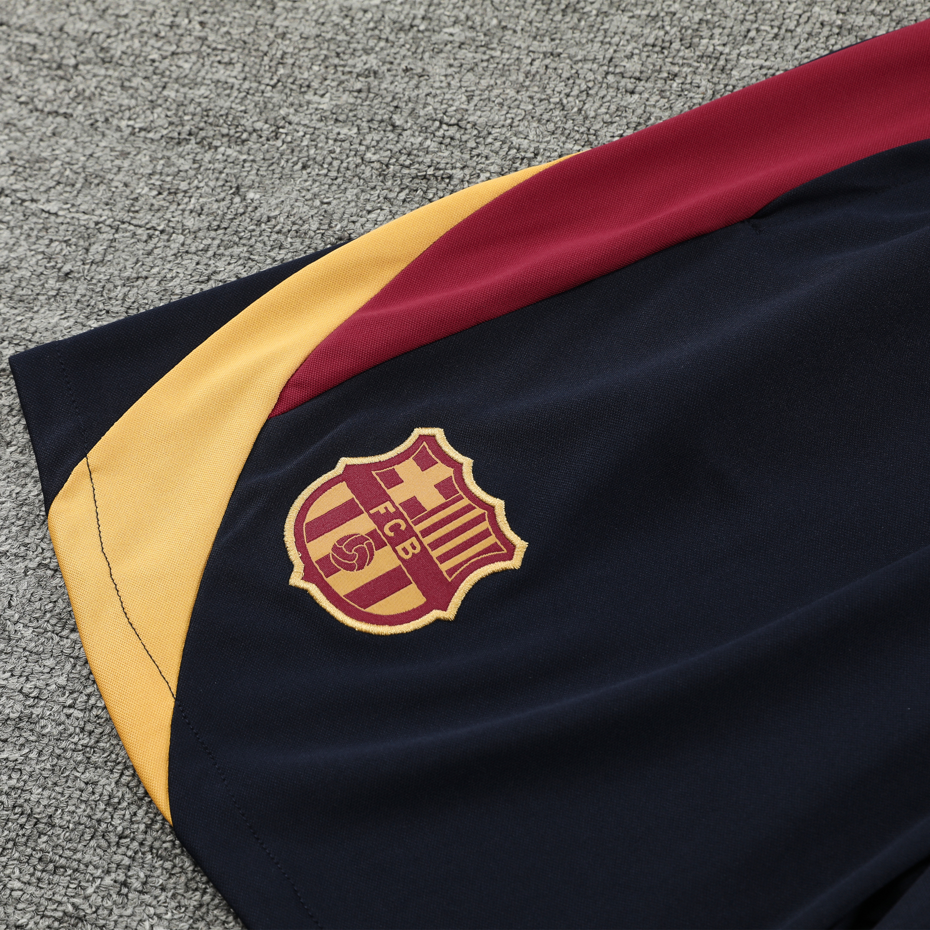 ManixJersey.com | Barcelona 24-25 Short-Sleeve Training Set - Orange Top & Black Shorts -Customize Name, Number and Patch | Worldwide Shipping