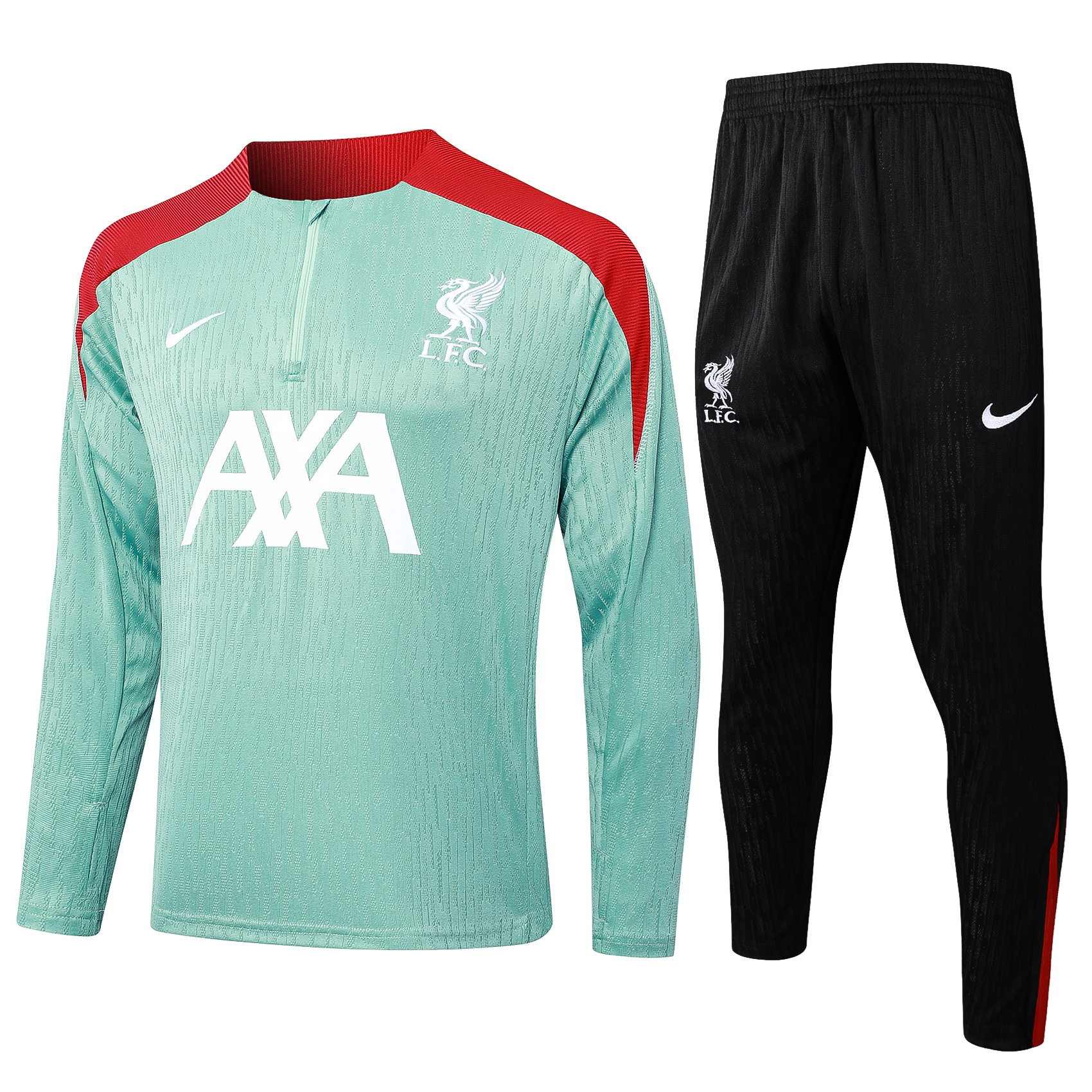 JerseysGala.com | Liver.pool 24-25 Long Sleeve Training Set - Player Version - Green Top and Black Pants -Customize Name, Number and Patch | Worldwide Shipping
