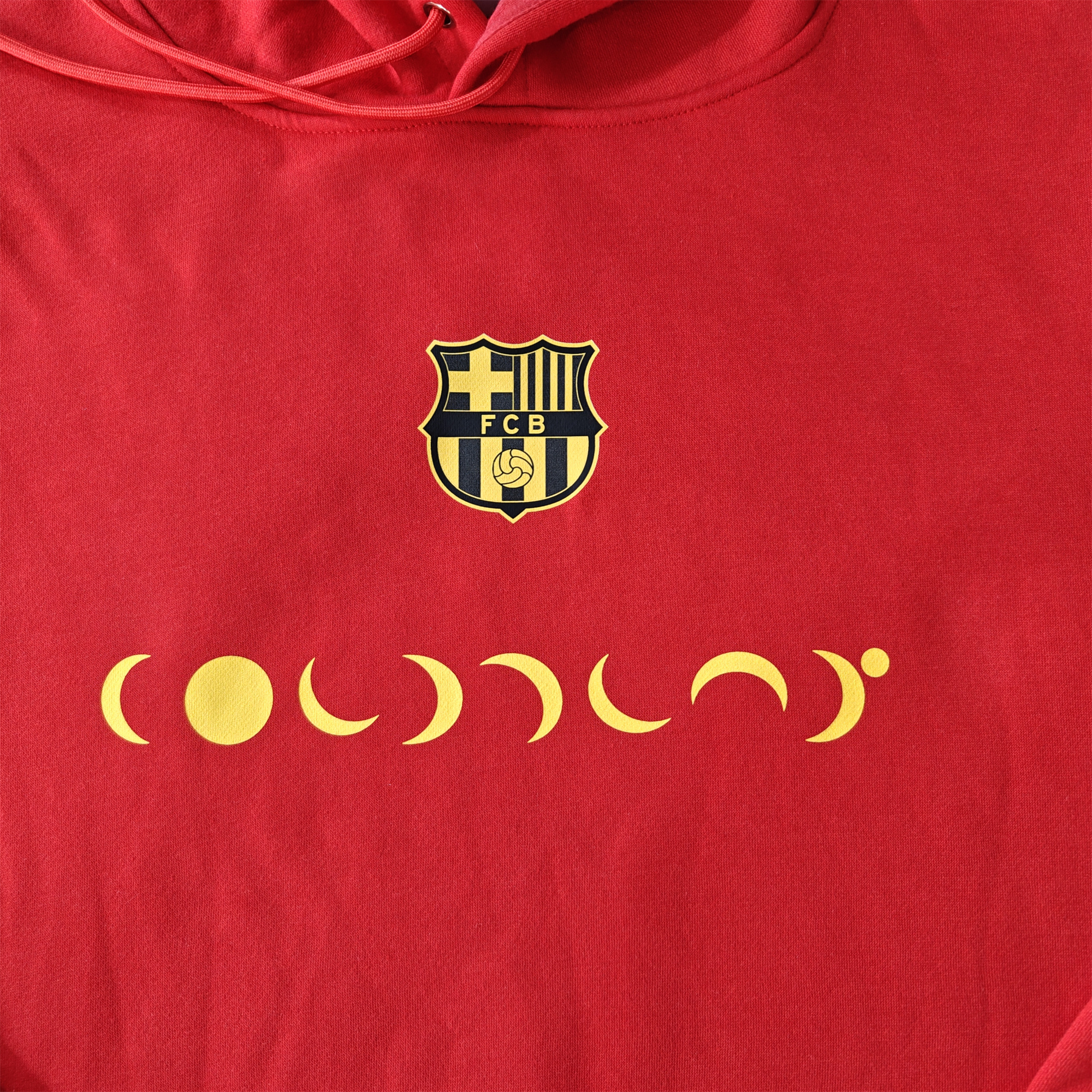 ManixJersey.com | Barcelona X Coldplay 24-25 Moon Silhouette Hoodie - Red -Customize Name, Number and Patch | Worldwide Shipping
