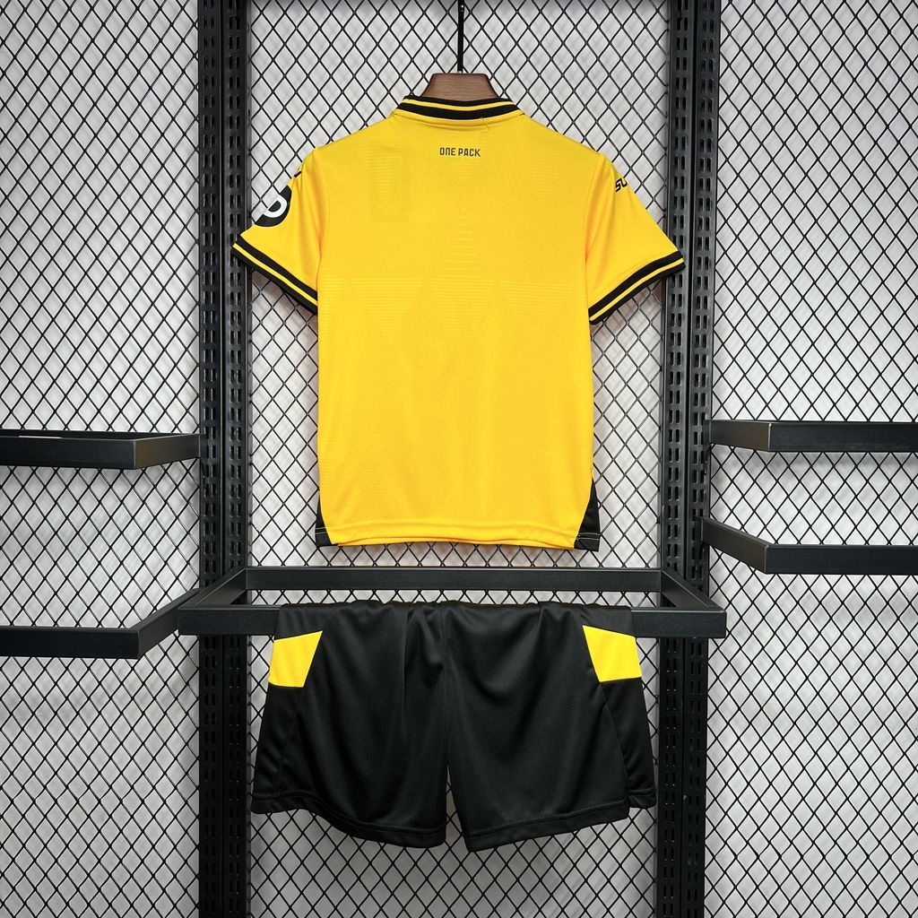 ManixJersey.com | Wolverhampton Wanderers Wolves 24-25 Home Stadium Kids Kit -Customize Name, Number and Patch | Worldwide Shipping