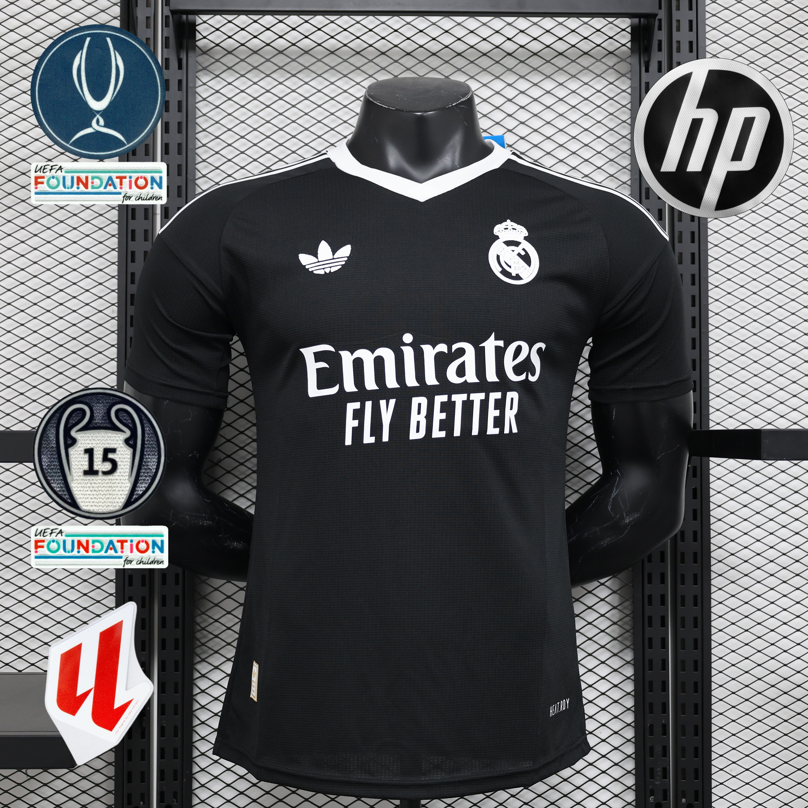 JerseysGala.com | Real Madrid 24-25 Third Goalkeeper Black Jersey - Player Version -Customize Name, Number and Patch | Worldwide Shipping