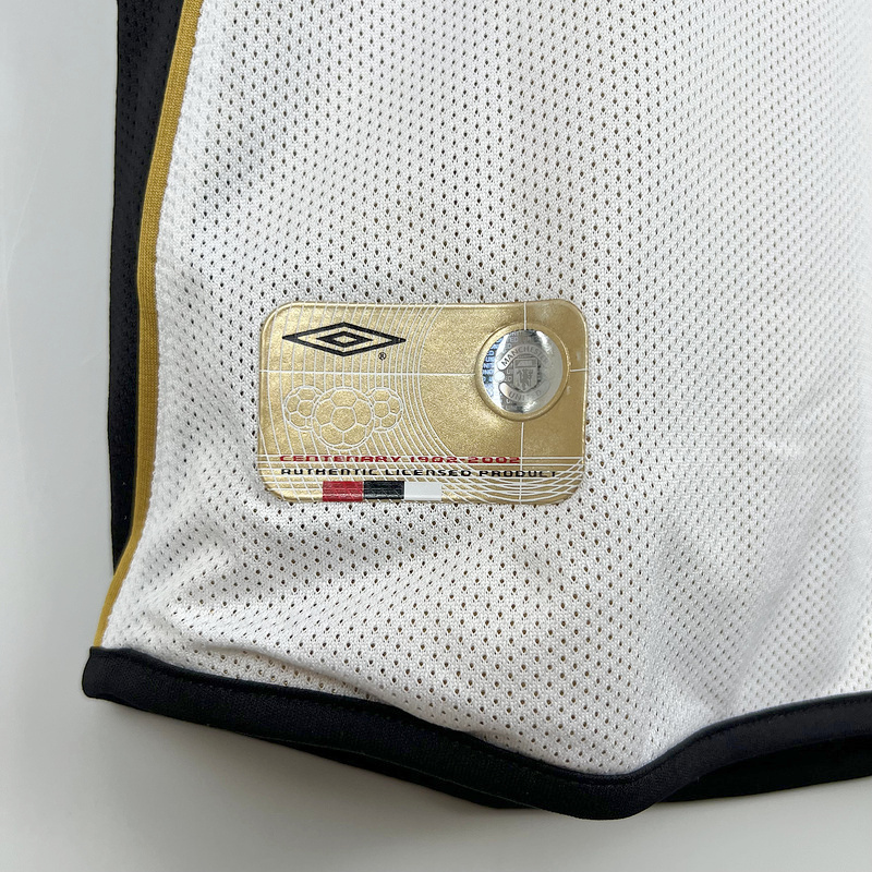 Higojerseys-Retro Manchester United 01-02 100th Anniversary Special Edition Jersey - White