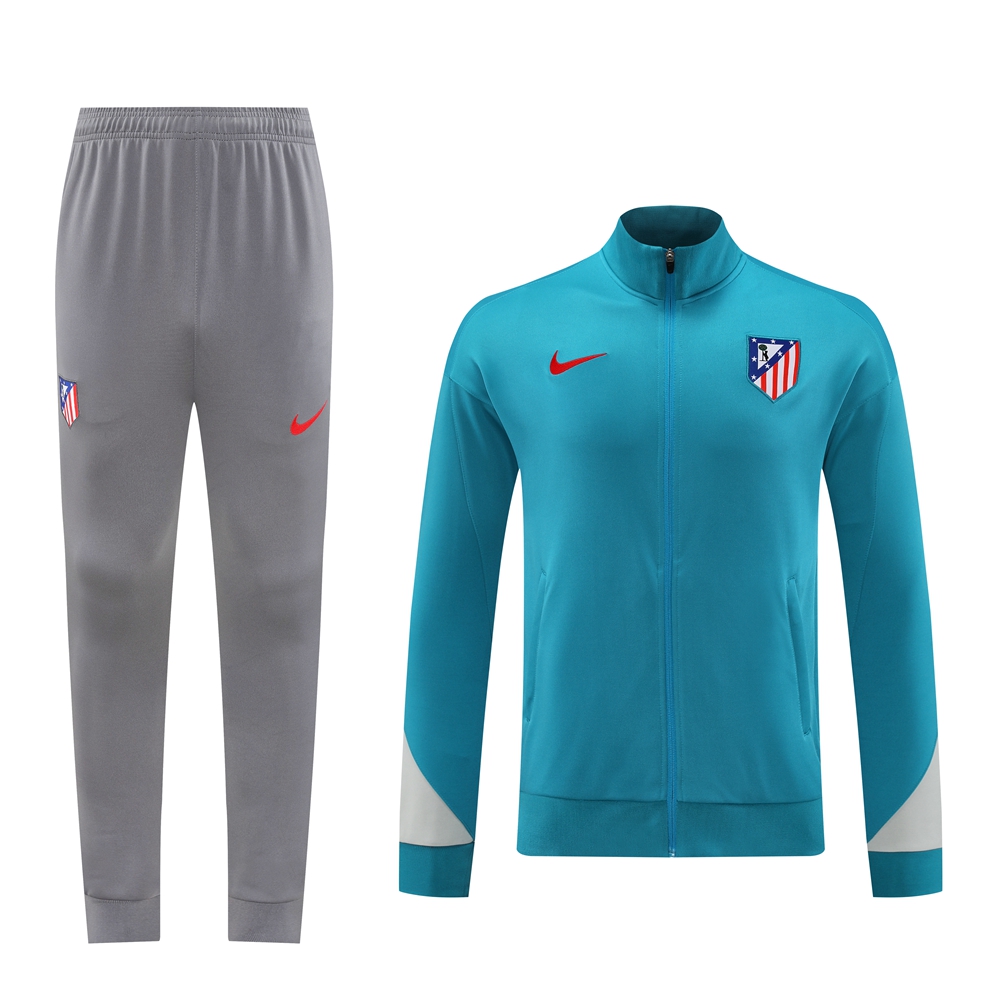 JerseysGala.com | Atletico Madrid 24-25 Jacket Training Tracksuit - Lake Blue -Customize Name, Number and Patch | Worldwide Shipping