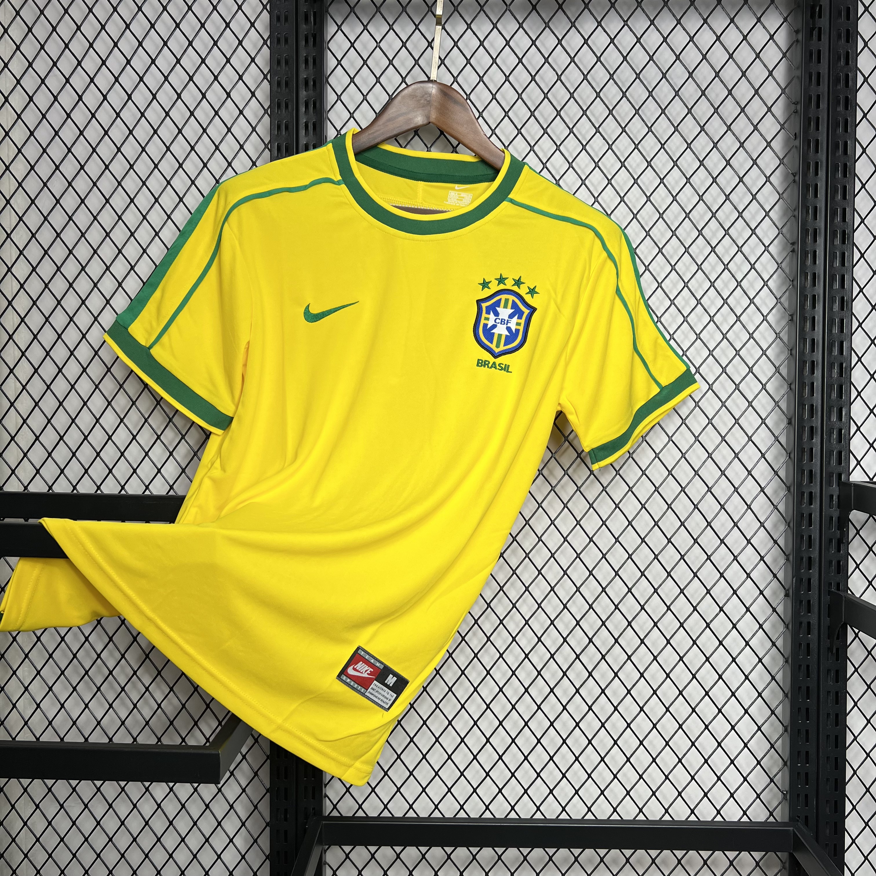 ManixJersey.com | Retro Brazil 1998 Home Stadium Jersey -Customize Name, Number and Patch | Worldwide Shipping