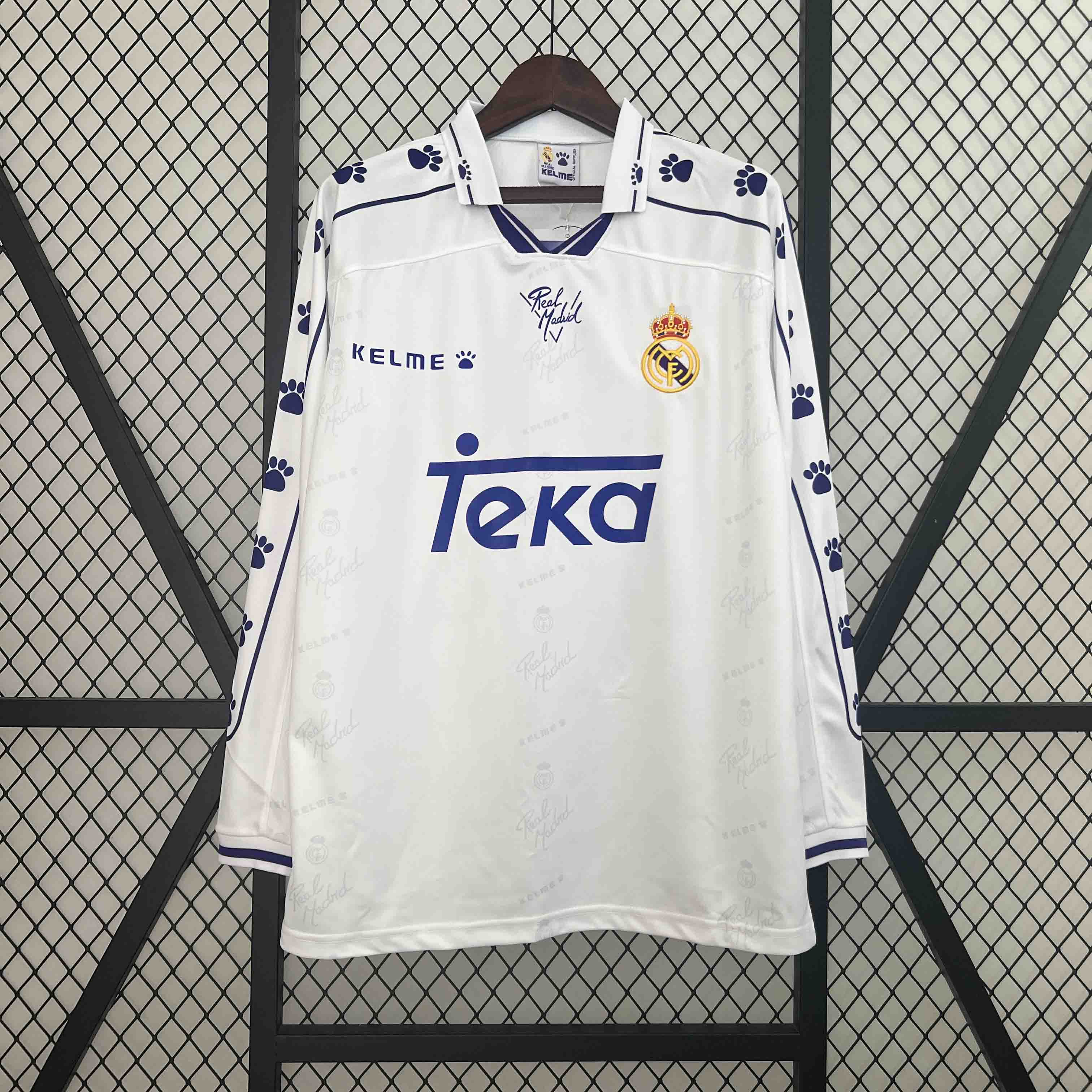 JerseysGala.com | Retro Real Madrid 1994-96 Home Long Sleeve Jersey -Customize Name, Number and Patch | Worldwide Shipping