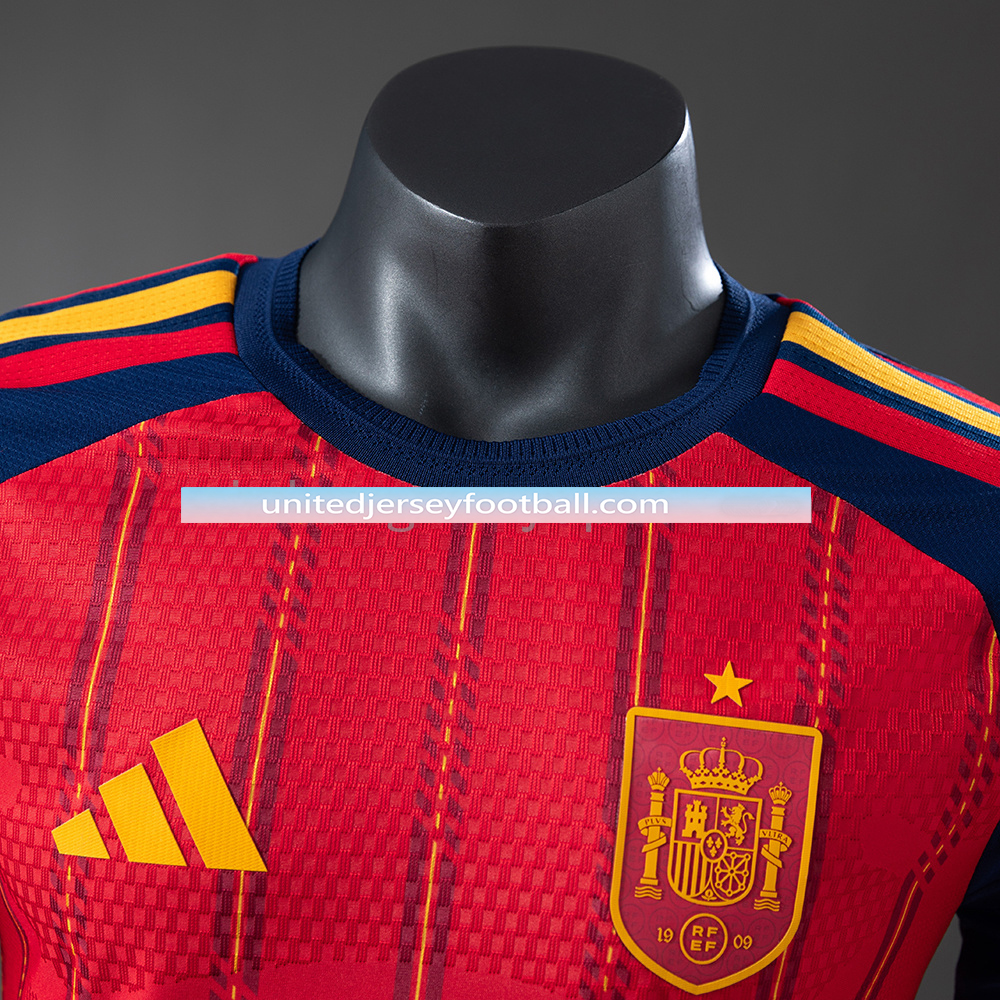Spain 2026 Home Long-Sleeve - Player Version:football jersey mysite: unitedjerseyfootball 邓江浪:football