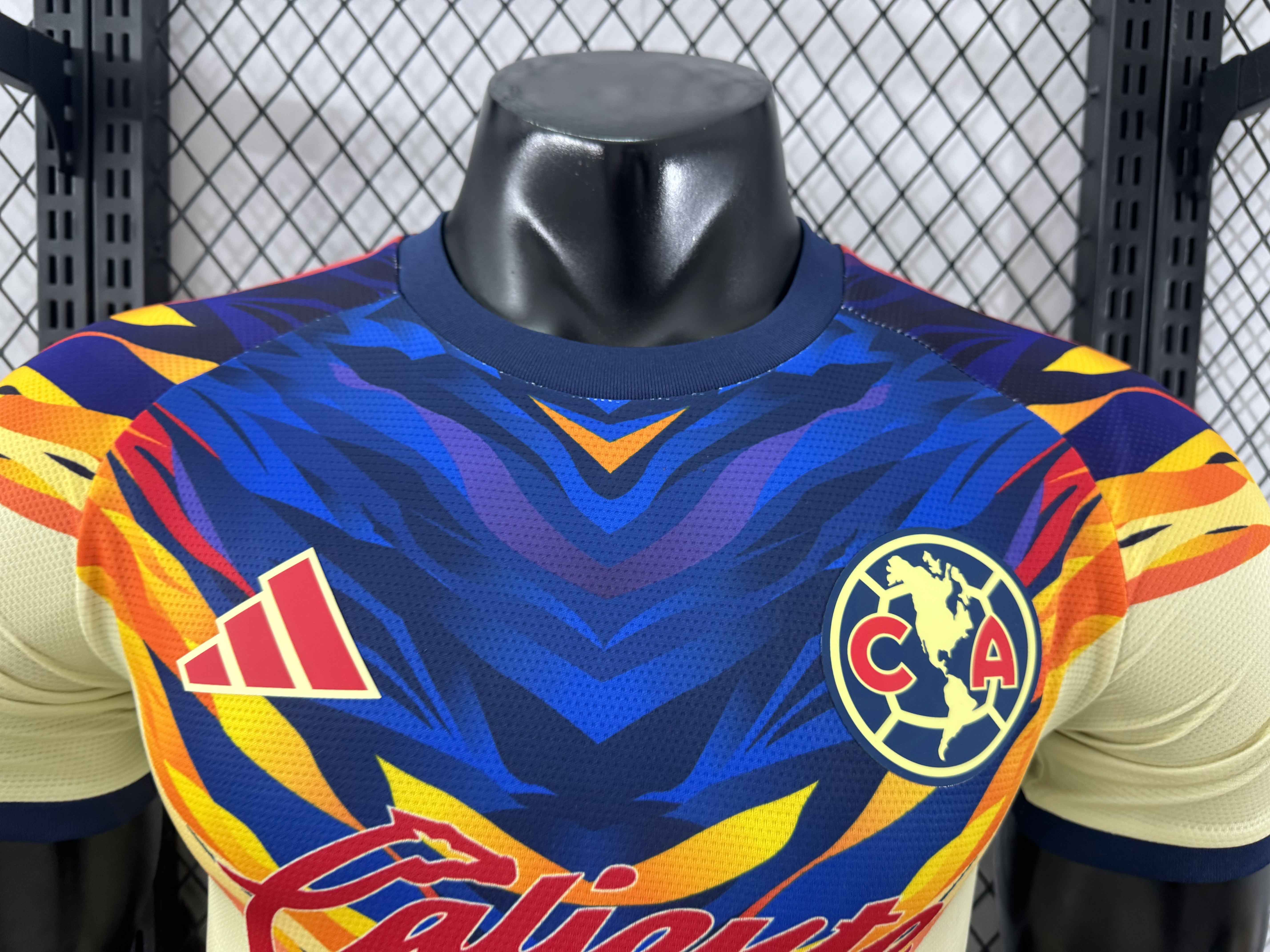 Club América 25-26 Blue Neck Light Yellow Special Jersey - Player Version:football jersey mysite: unitedjerseyfootball 邓江浪:football