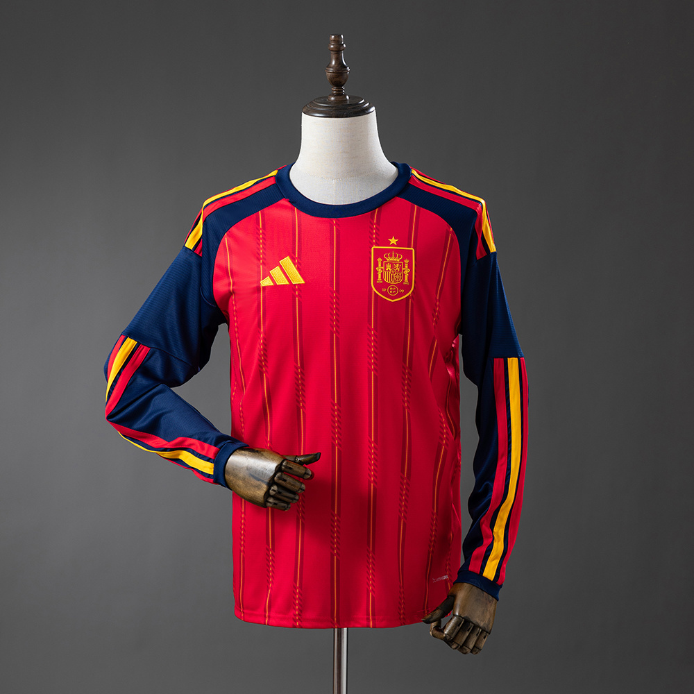 Spain 2026 Home Long-Sleeve Jersey - Fans Version:football jersey mysite: unitedjerseyfootball 邓江浪:football