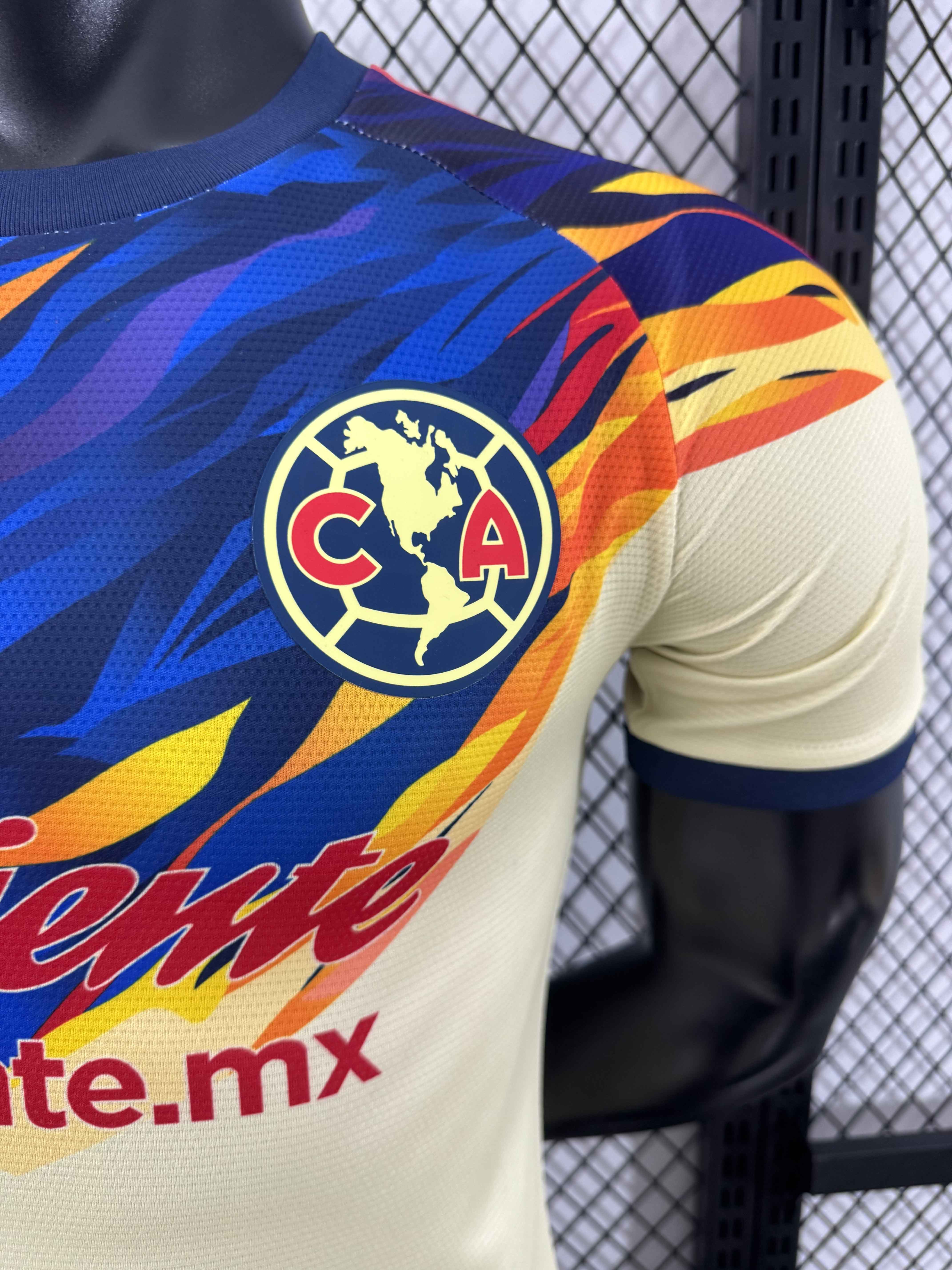 Club América 25-26 Blue Neck Light Yellow Special Jersey - Player Version:football jersey mysite: unitedjerseyfootball 邓江浪:football