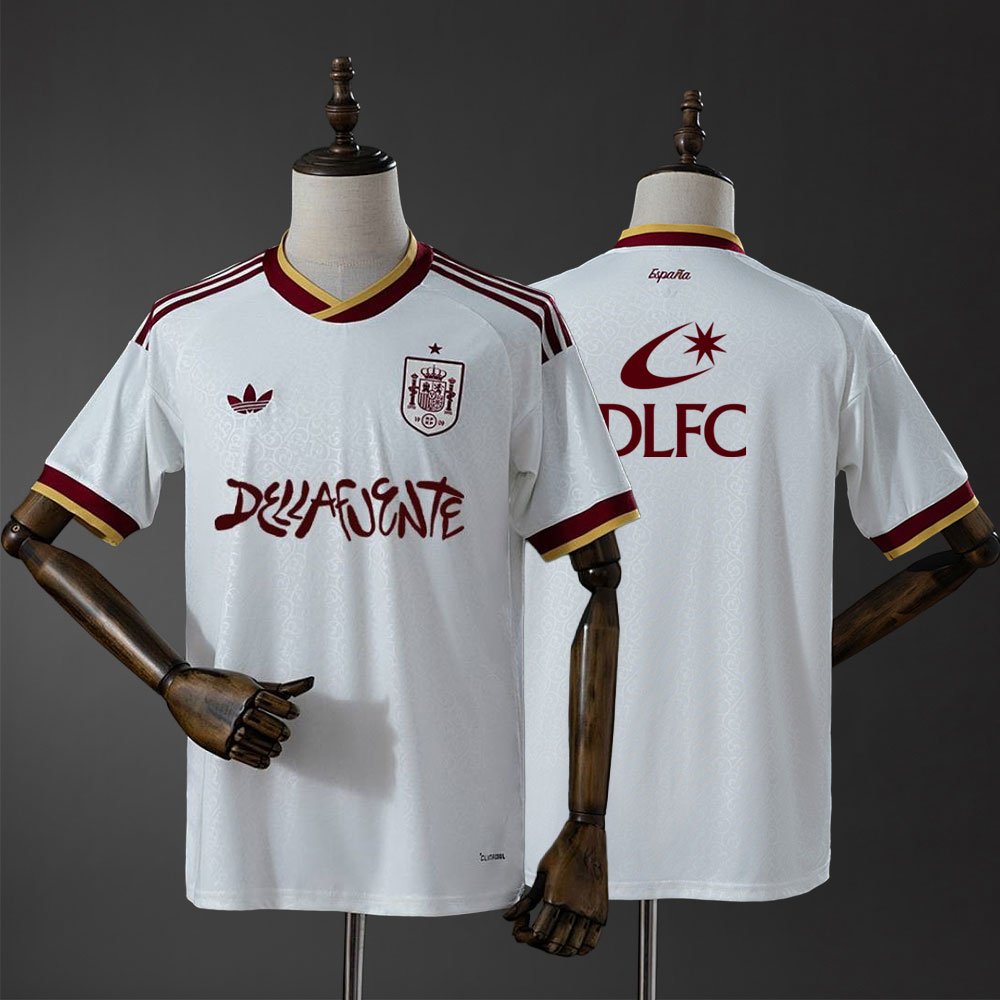 Spain 2026 Dellafuente Co-Branded White Jersey - Fans Version:football jersey mysite: unitedjerseyfootball 邓江浪:football
