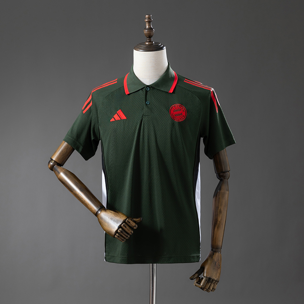 Bayern Munich 25/26 POLO - Dark Green:football jersey mysite: unitedjerseyfootball 邓江浪:football