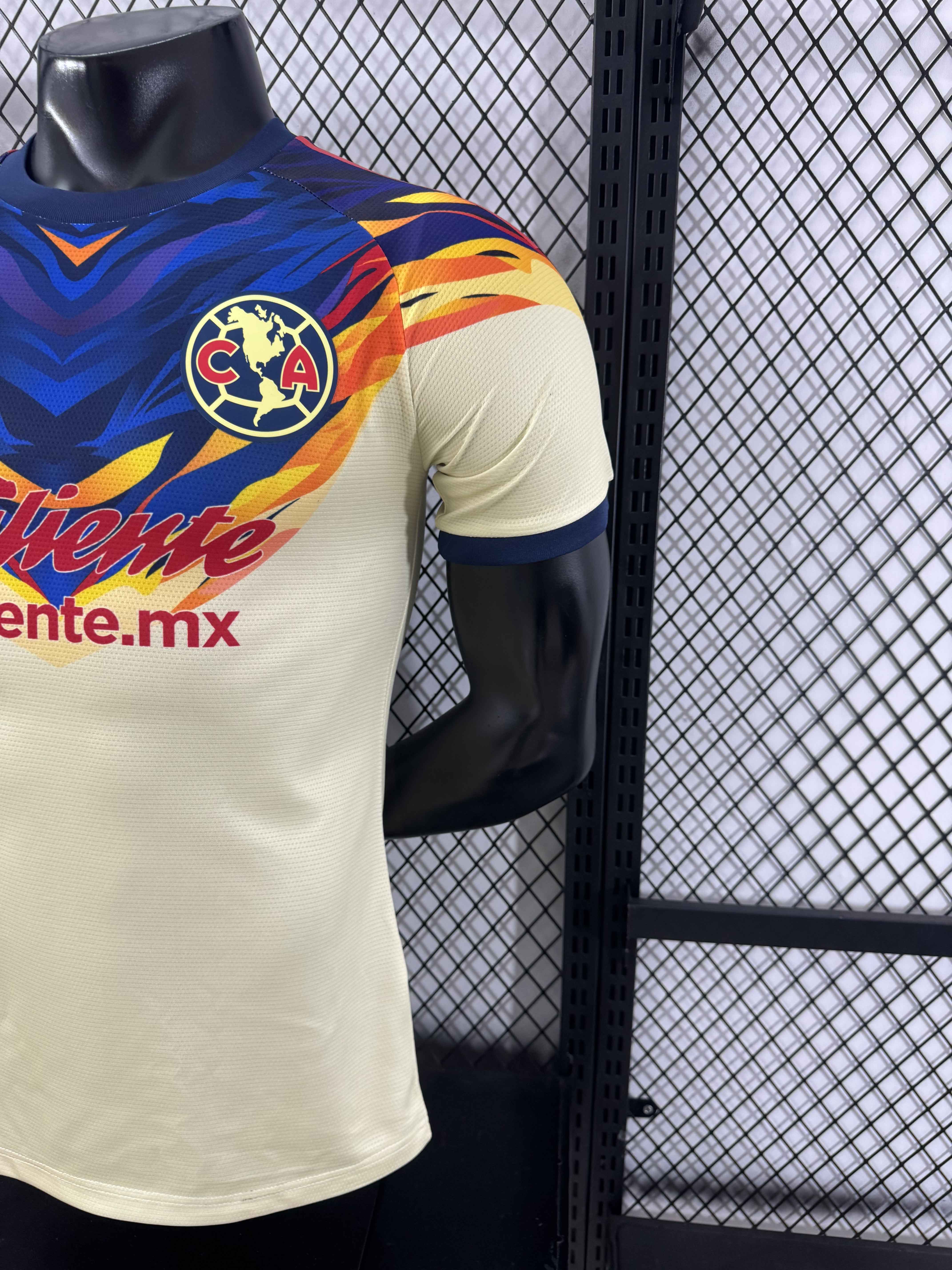 Club América 25-26 Blue Neck Light Yellow Special Jersey - Player Version:football jersey mysite: unitedjerseyfootball 邓江浪:football