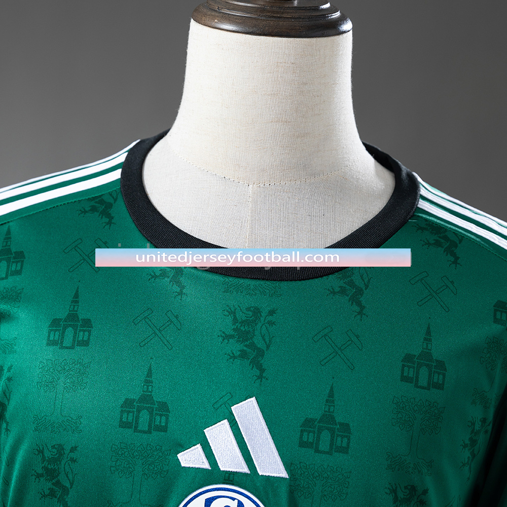 Schalke 04 25/26 Commemorative Edition - Green Long-Sleeve Jersey:football jersey mysite: unitedjerseyfootball 邓江浪:football