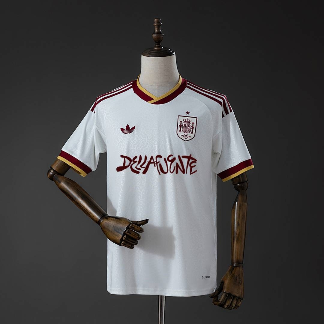 Spain 2026 Dellafuente Co-Branded White Jersey - Fans Version:football jersey mysite: unitedjerseyfootball 邓江浪:football