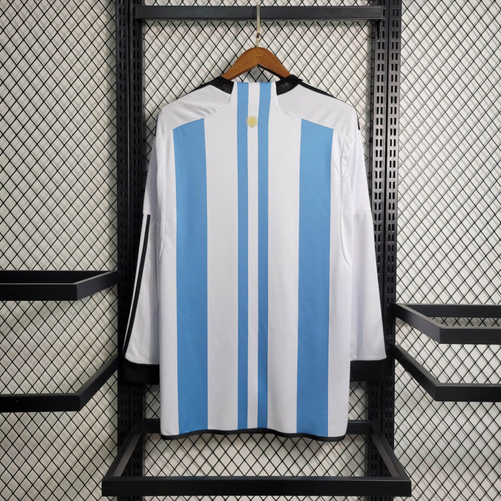 foot-Argentina 3 Stars 22-23 Home Long Sleeve Jersey - Fans Version