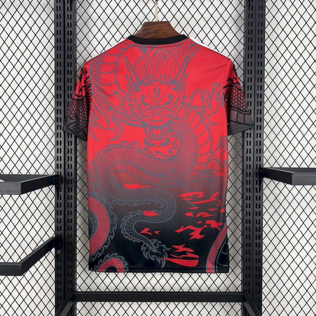 JerseysGala.com | Real Madrid 24-25 Red & Black Dragon Special Edition Jersey -Customize Name, Number and Patch | Worldwide Shipping