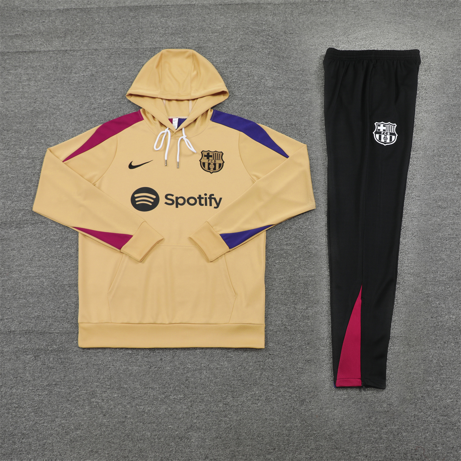 SIUjerseys-Barcelona 24-25 Training Hoodie Set - Khaki Hoodie and Black Pants