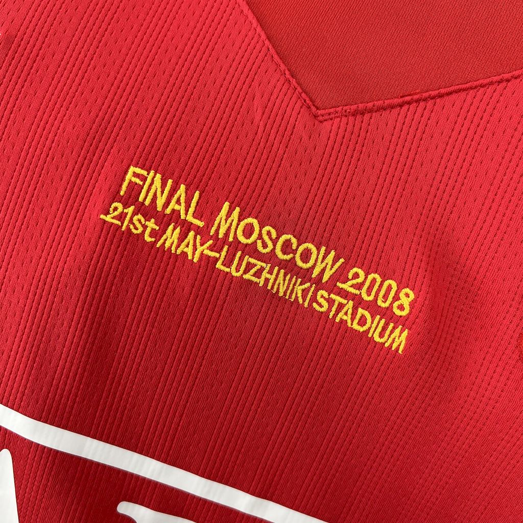 ManixJersey.com | Retro Manchester United 07-08 Champions League Final Home Long Sleeve Jersey -Customize Name, Number and Patch | Worldwide Shipping