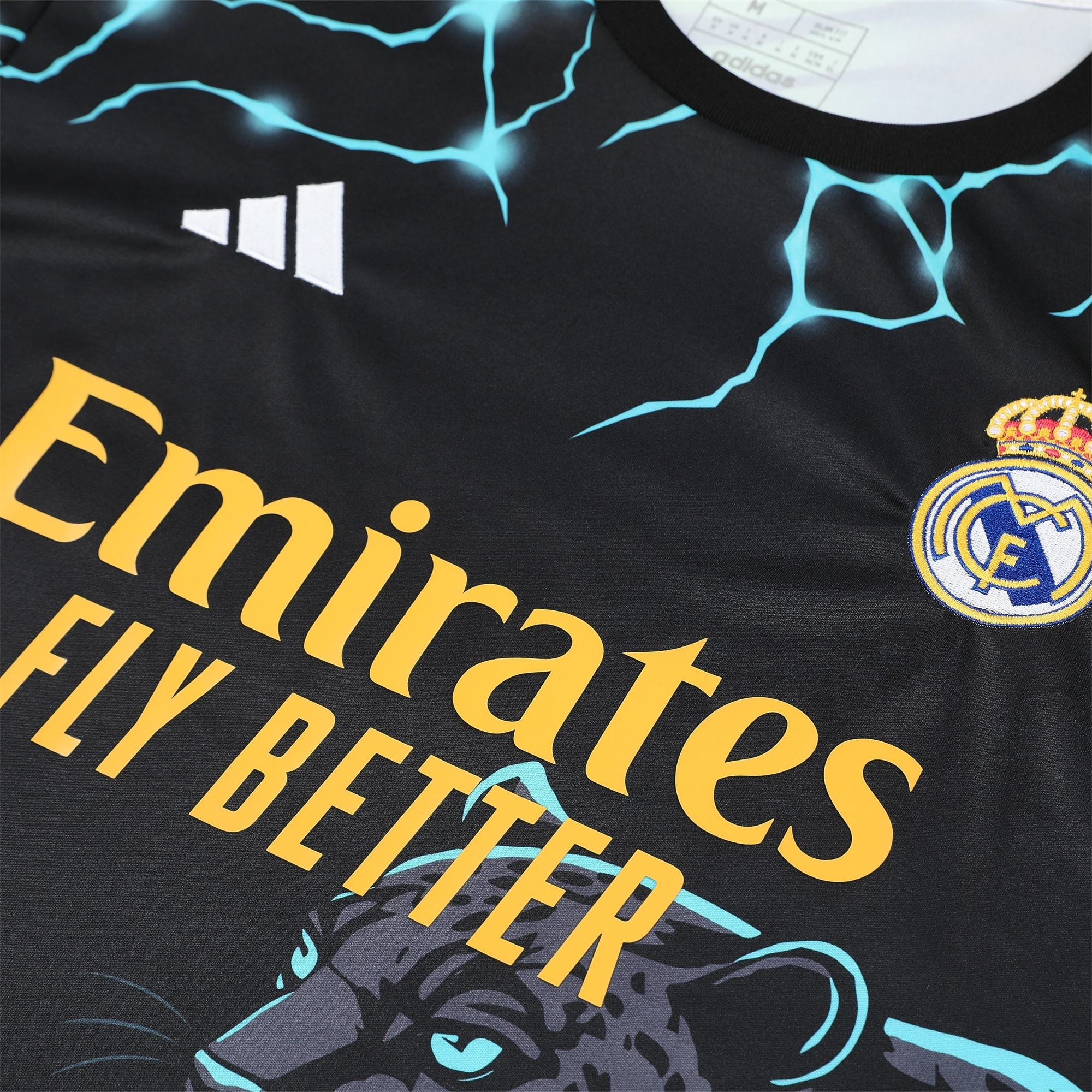 JerseysGala.com | Real Madrid 24-25 Short-Sleeve Training Set - Green Leopard Top & Black Shorts -Customize Name, Number and Patch | Worldwide Shipping