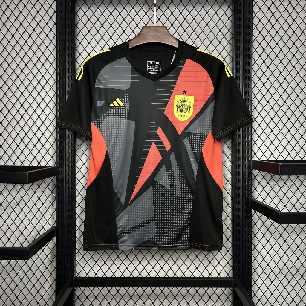 JerseysGala.com | Spain 2024 Black Goalkeeper Jersey - Fans Version -Customize Name, Number and Patch | Worldwide Shipping