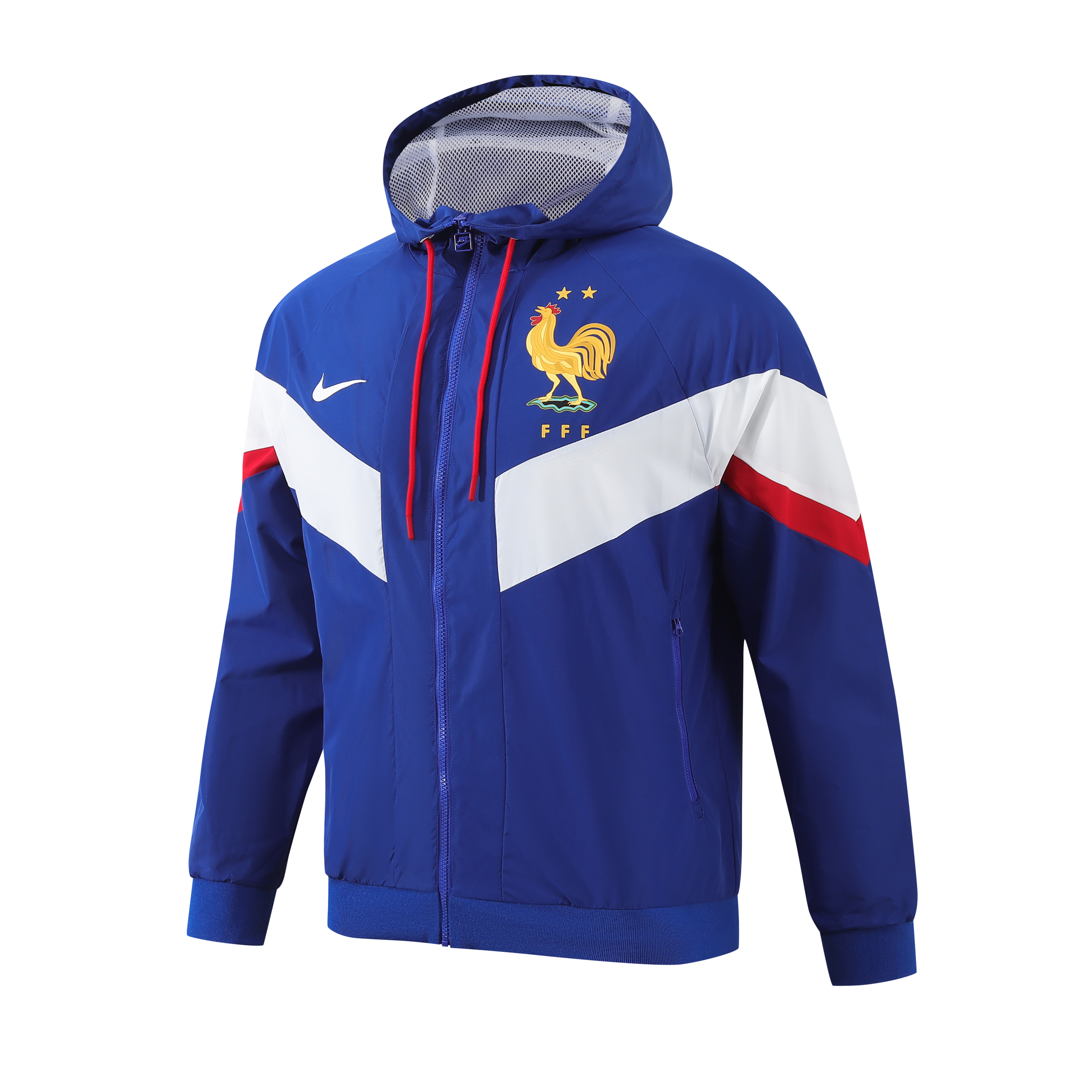 ManixJersey.com | France 2024 National Team Anthem Blue Hooded Windbreaker - Player Version -Customize Name, Number and Patch | Worldwide Shipping