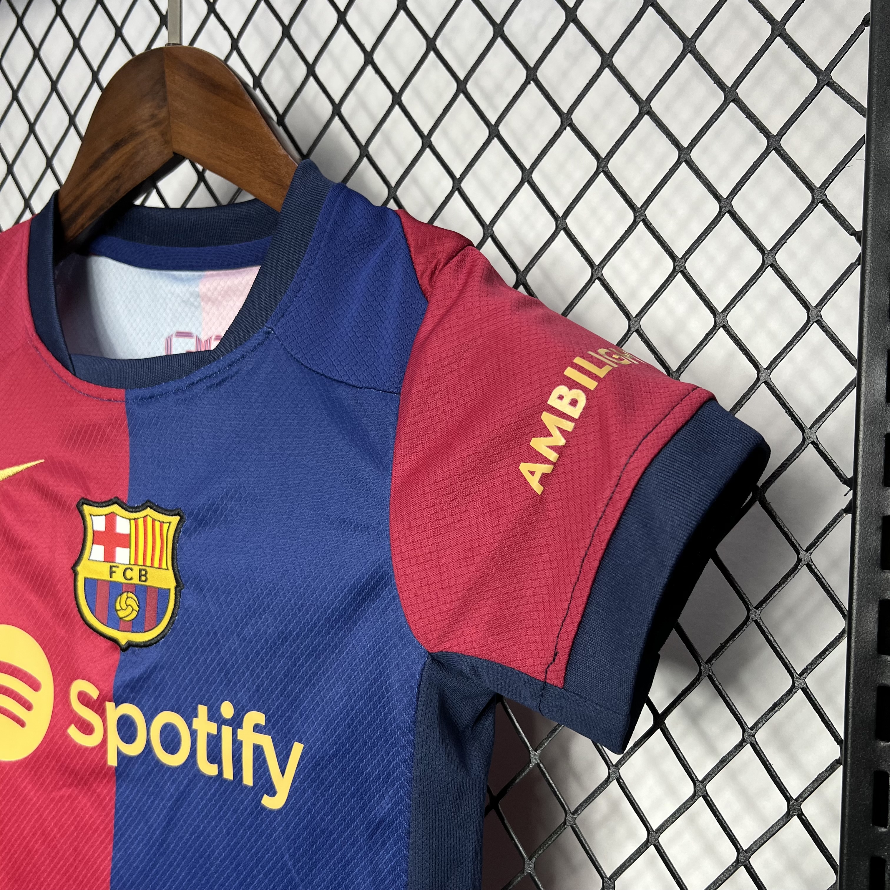 ManixJersey.com | Barcelona 24-25 Home Stadium Kids Kit -Customize Name, Number and Patch | Worldwide Shipping