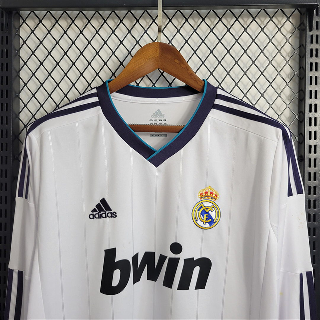 JerseysGala.com | Real Madrid Retro 12-13 Home Long Sleeve Jersey -Customize Name, Number and Patch | Worldwide Shipping