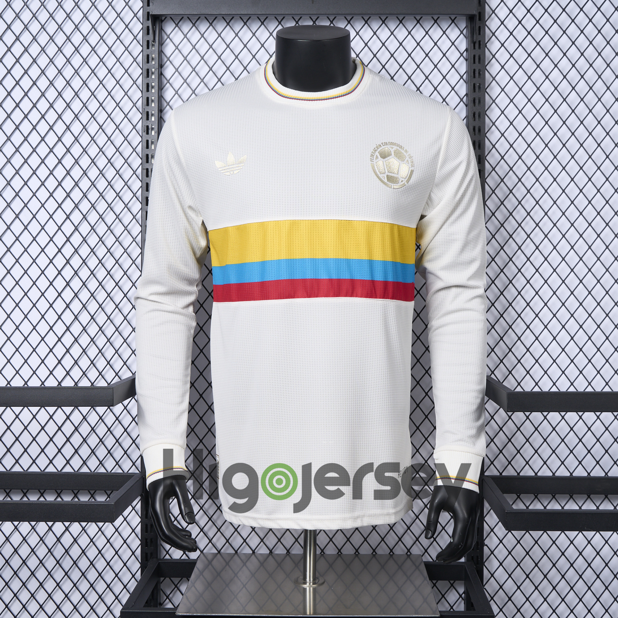 Higojerseys-Colombia 2024 100th Anniversary Long Sleeve Jersey - Player Version