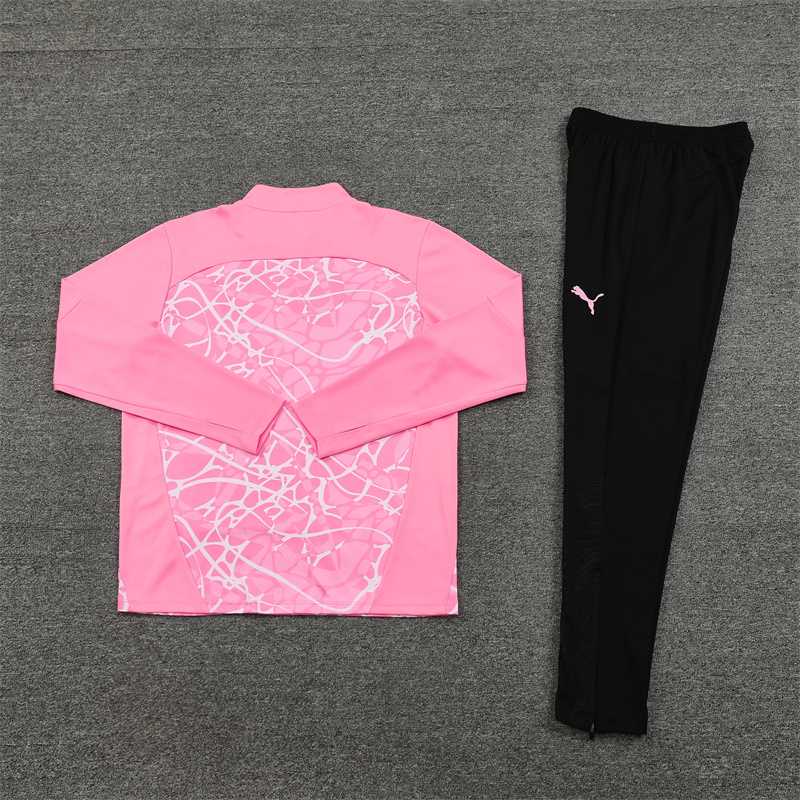 ManixJersey.com | Manchester City 24-25 Kids Long Sleeve Training Set - Pink -Customize Name, Number and Patch | Worldwide Shipping