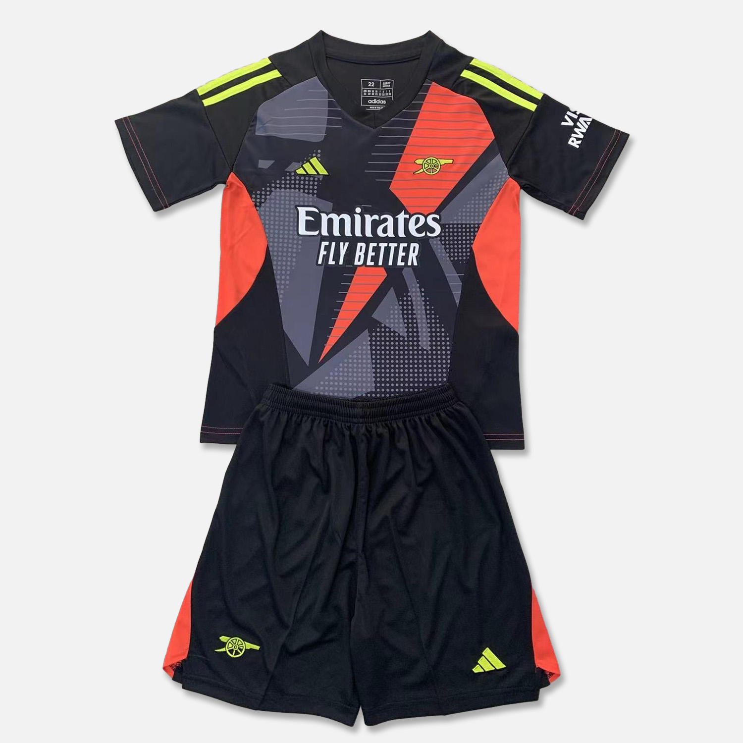 Gogoaljersey-Arsenal 24-25 Black Goalkeeper Kids Kit