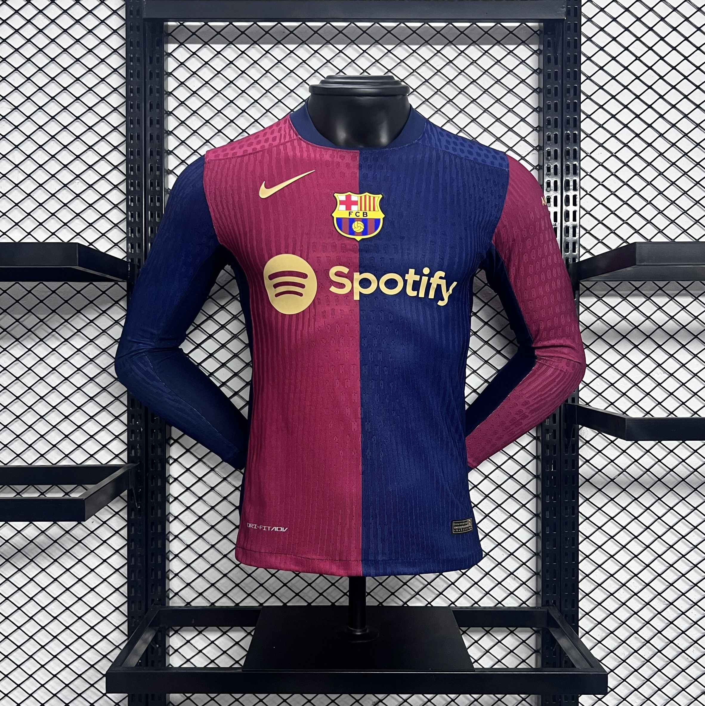 ManixJersey.com | Barcelona 24-25 Home Long Sleeve Jersey - Player Version -Customize Name, Number and Patch | Worldwide Shipping