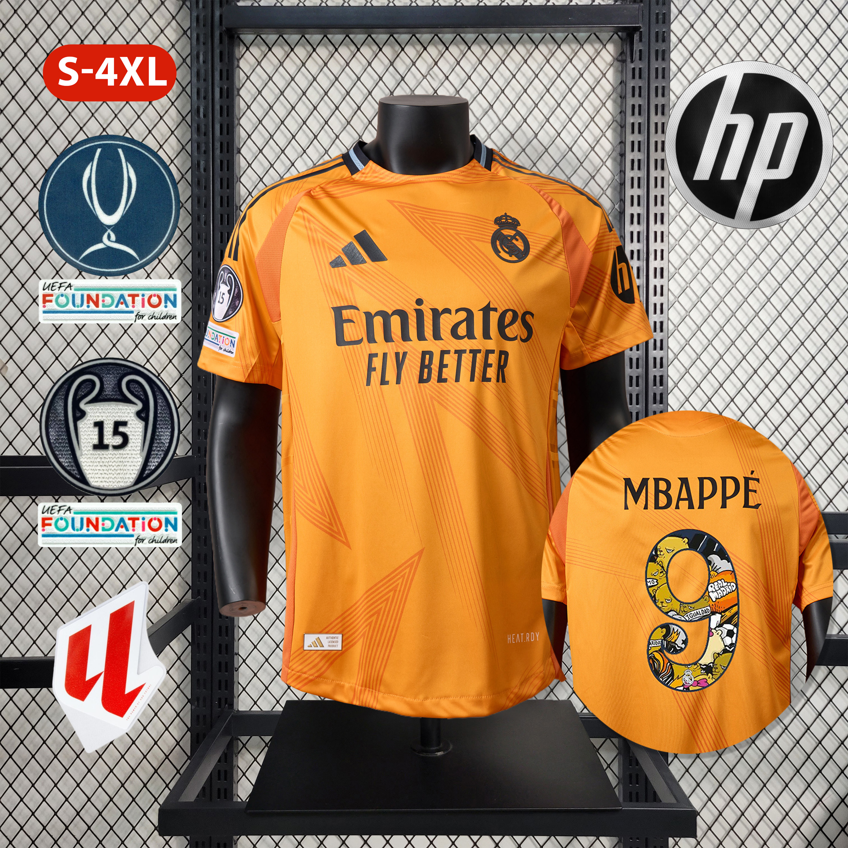 ManixJersey.com | Real Madrid 24-25 Away Jersey with Bear Champ Font - Player Version -Customize Name, Number and Patch | Worldwide Shipping