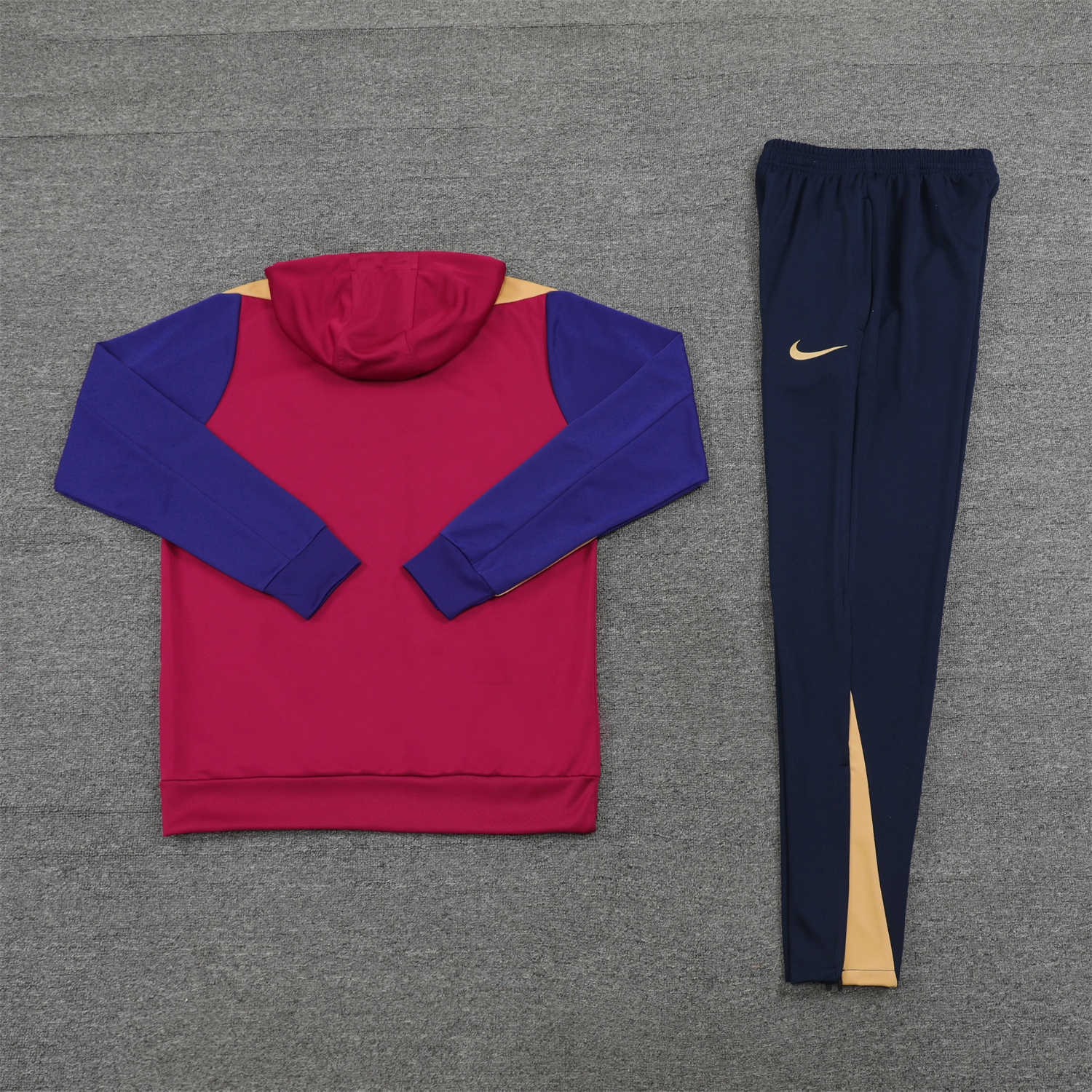 SIUjerseys-Barcelona 24-25 Training Hoodie Set - Red Hoodie and Deep Blue Pants