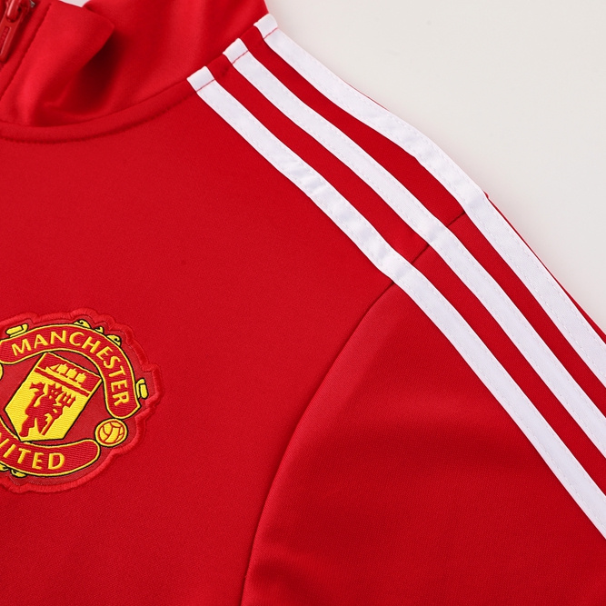 ManixJersey.com | Manchester United 24-25 Jacket Training Tracksuit - Red Top and Black Pants -Customize Name, Number and Patch | Worldwide Shipping