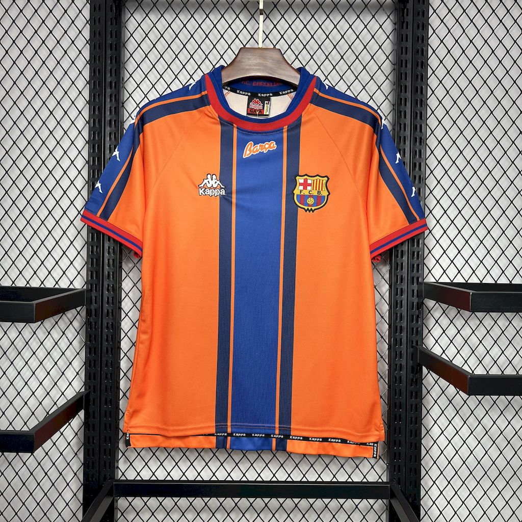 ManixJersey.com | Retro Barcelona 1997-98 Away Jersey -Customize Name, Number and Patch | Worldwide Shipping